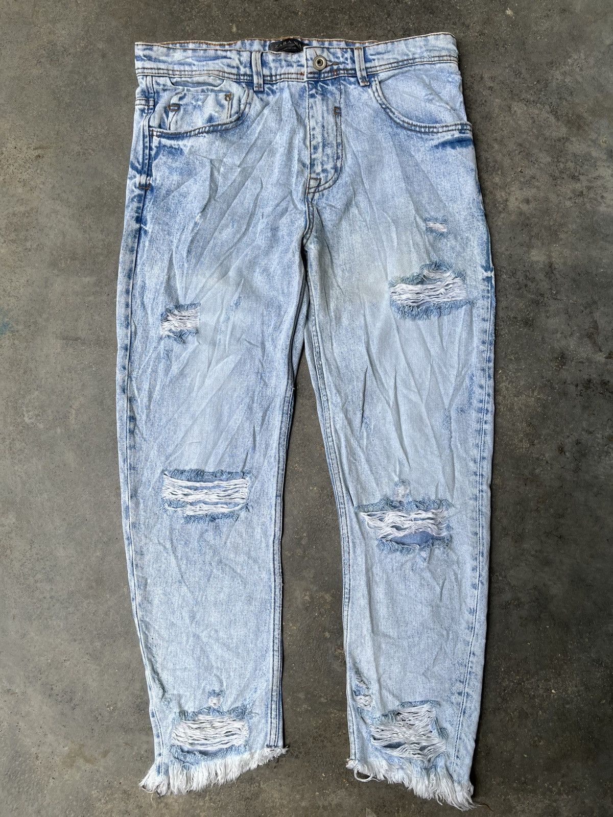 Zara VINTAGE ZARA MAN DENIM DISTRESSED STYLE Size US 34 / EU 50 - 5 Thumbnail