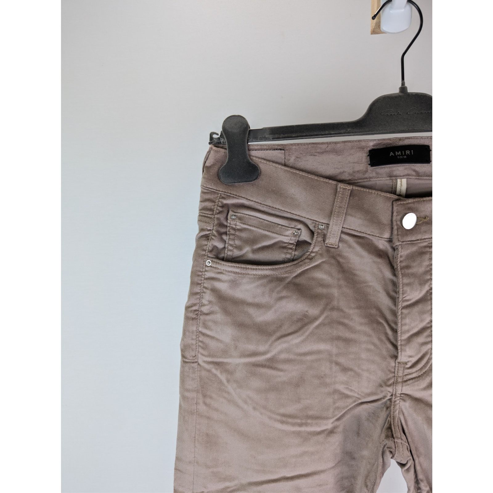 Amiri o1rshd1 Velour Flare Stack Pants in Sand Size US 33 - 6 Thumbnail