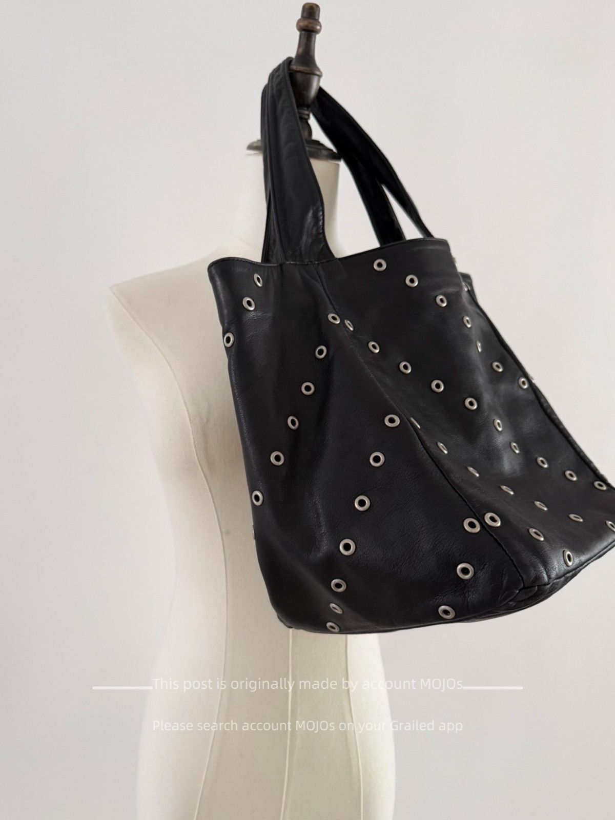 Alexander Mcqueen 98aw Metal Buckle Leather Tote Mojos54 in Black, Men's