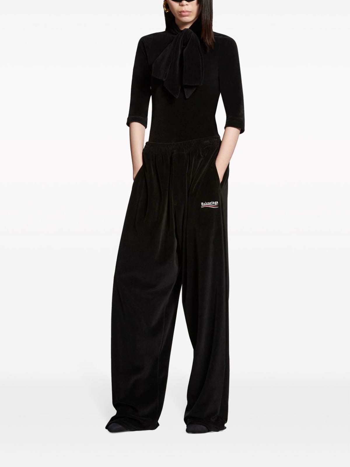Balenciaga o1in1g0925 Political Campaign Baggy Pants in Black Size 27" / US 4 / IT 40 - 6 Thumbnail