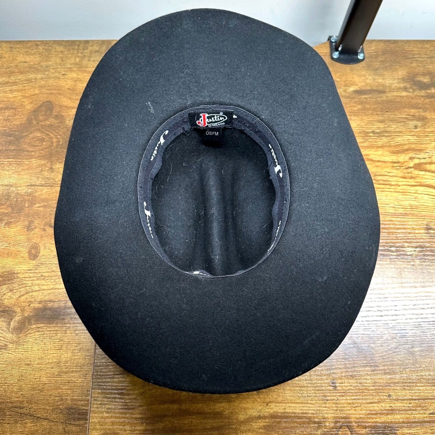 FELT Justin by Milano Cowboy Hat Black Felt Crease Wide Brim OSFM Mens Size ONE SIZE - 6 Thumbnail