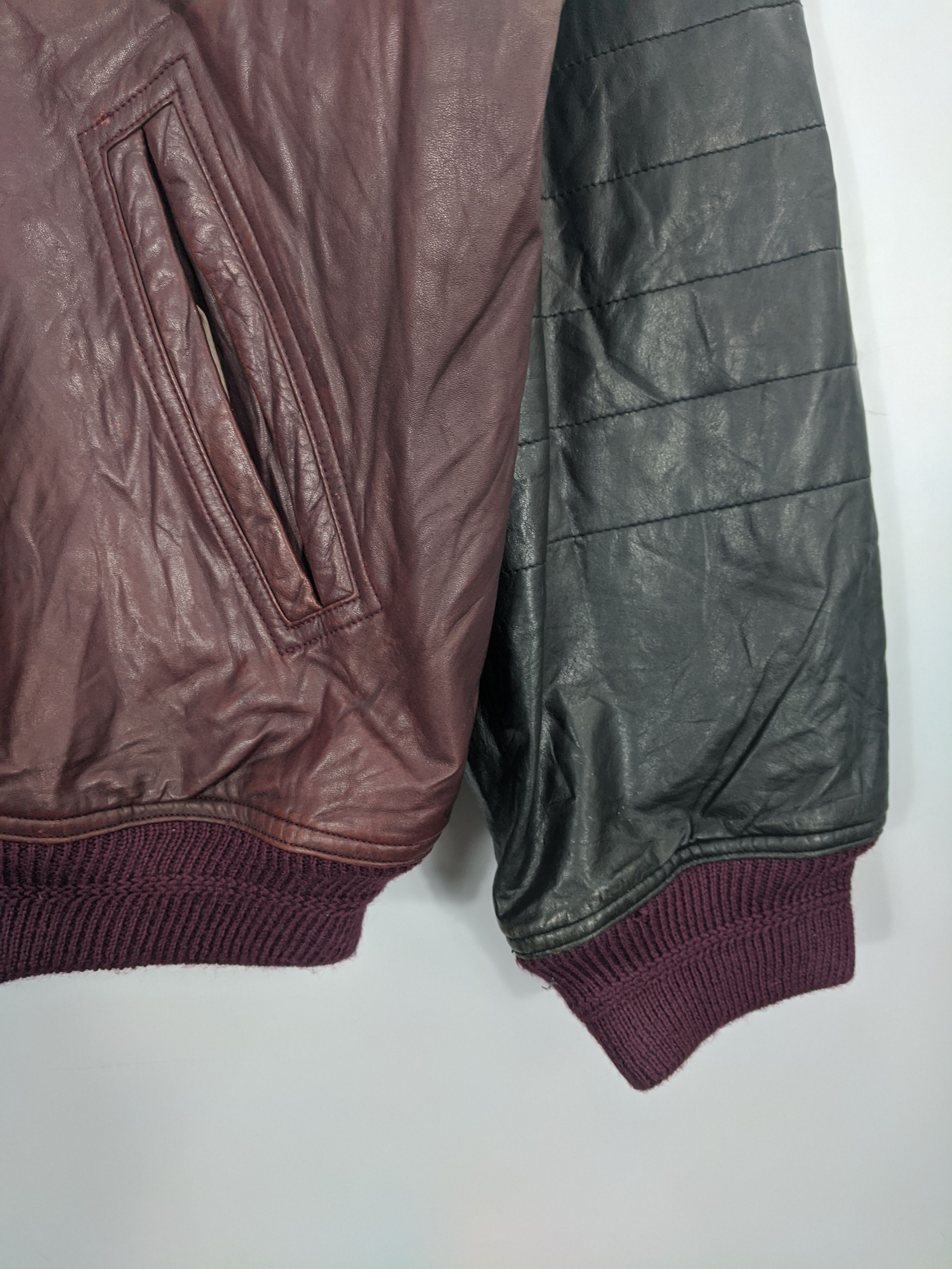 Genuine Leather × Japanese Brand × Vintage Vintage 90s Varsity Jacket Full Leather Jacket J0345 Size US M / EU 48-50 / 2 - 8 Thumbnail
