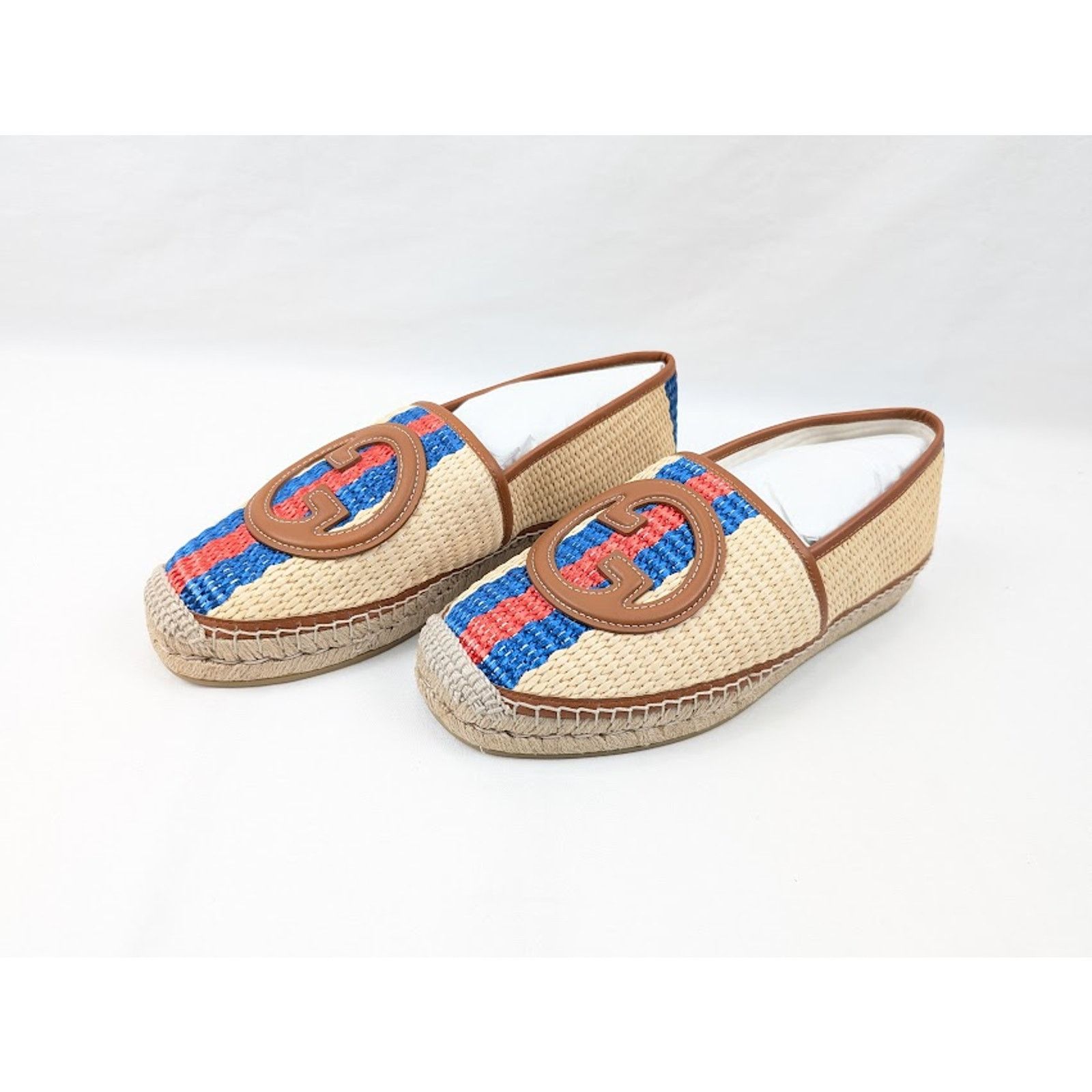 Gucci o1rshd1 Interlocking G Raffia Espadrilles in Multicolor Size US 9 / EU 42 - 15 Thumbnail