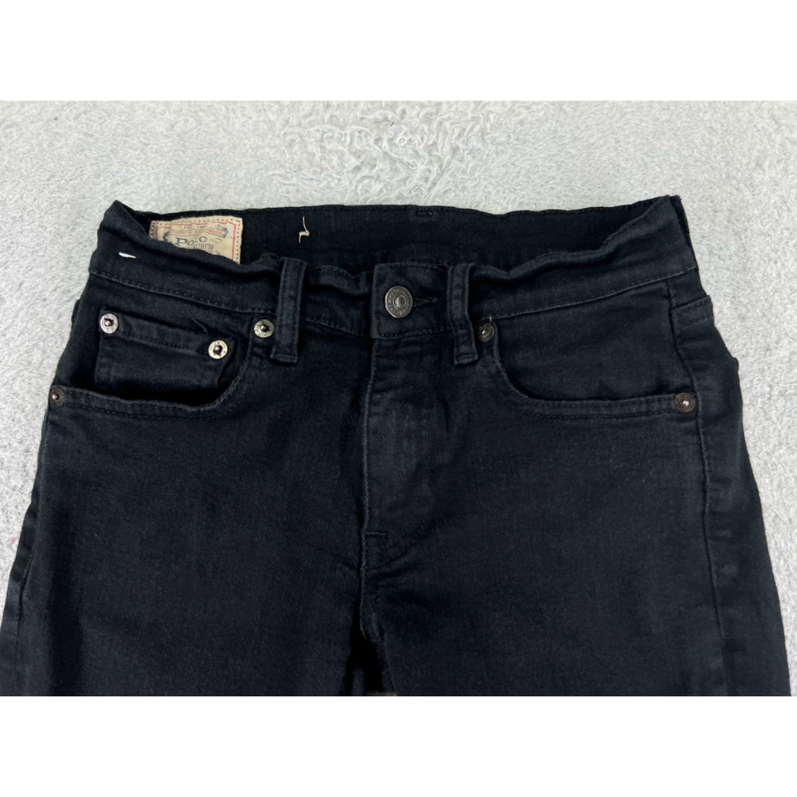 Dickies Polo Ralph Lauren Jeans Womens 24X30 Denim Black Skinny Low Rise Cotton 5-Pocket Dickies City Preppy 90s Mens Girls Size 26" / US 2 / IT 38 - 4 Thumbnail
