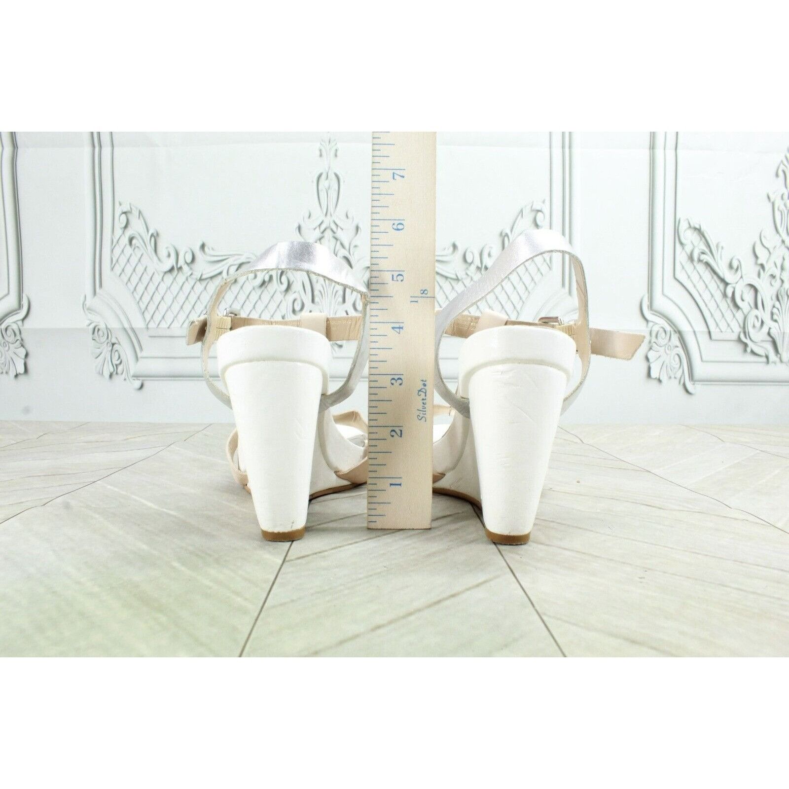 Leather × Other Dune Women's Leather Buckles Ankle Strap Heels Sandals Size US 7 / IT 37 - 6 Thumbnail