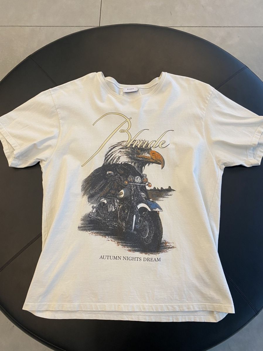 Rhude Rhude Autumn Nights T-Shirt Cream Size US XL / EU 56 / 4 - 1 Thumbnail