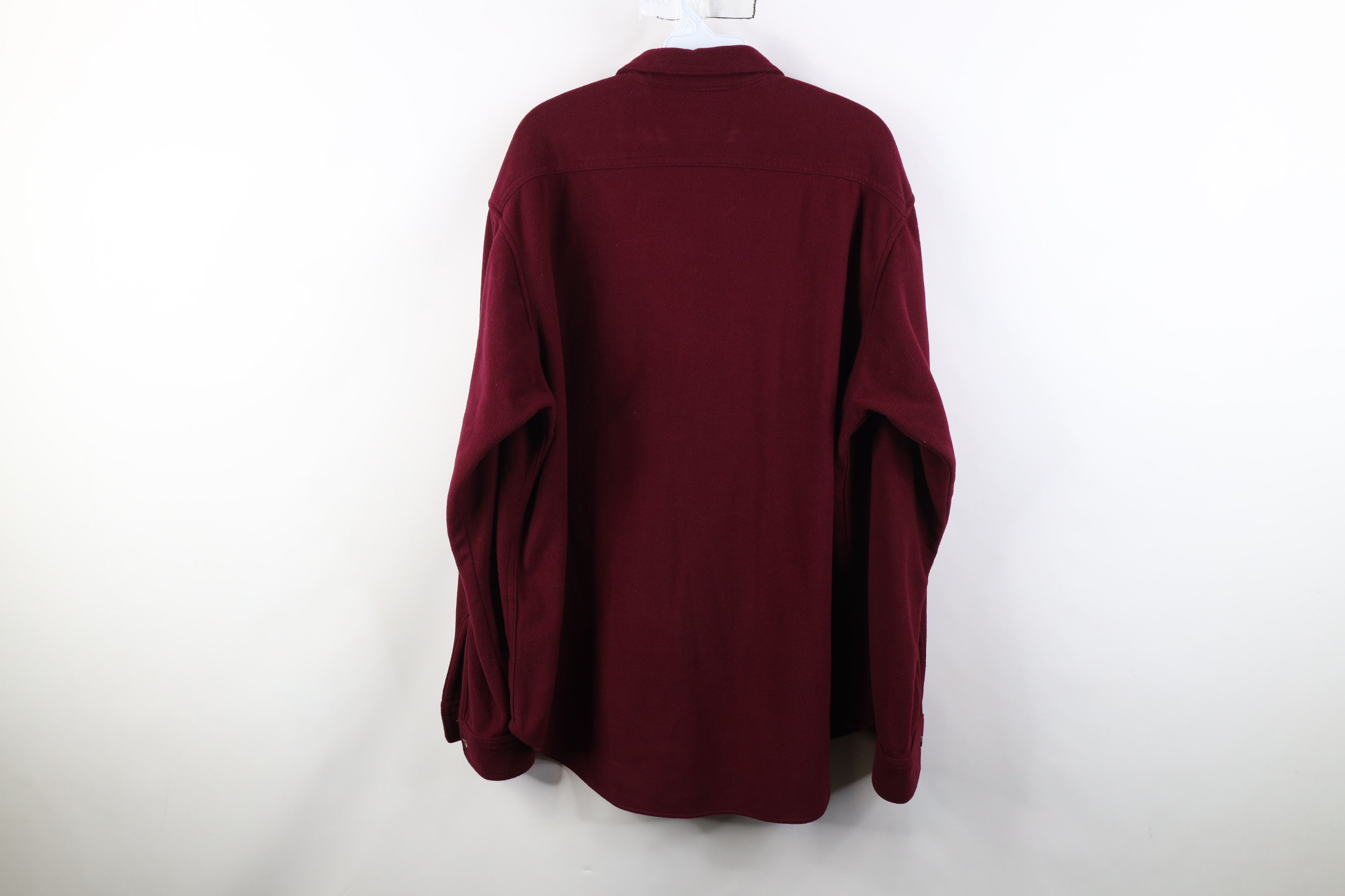 Cabelas Vintage 90s Cabelas Pocket Fleece Button Shirt Burgundy Size US XL / EU 56 / 4 - 11 Thumbnail