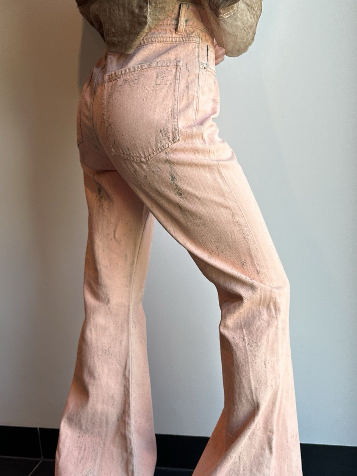 Sportmax Sportmax Fedra Flared High Waist Denim Paint Effect Jeans Size 26" / US 2 / IT 38 - 11 Thumbnail