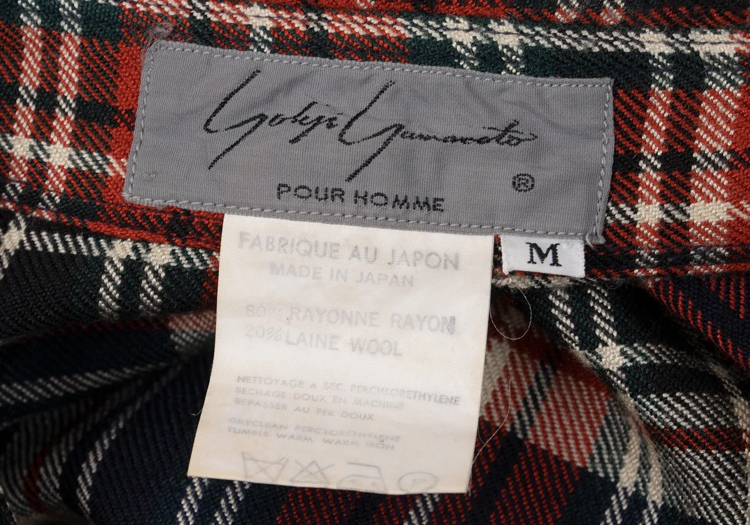 Yohji Yamamoto Yohji Yamamoto Rayon Wool Check Shirt Red Navy M Size US M / EU 48-50 / 2 - 19 Thumbnail