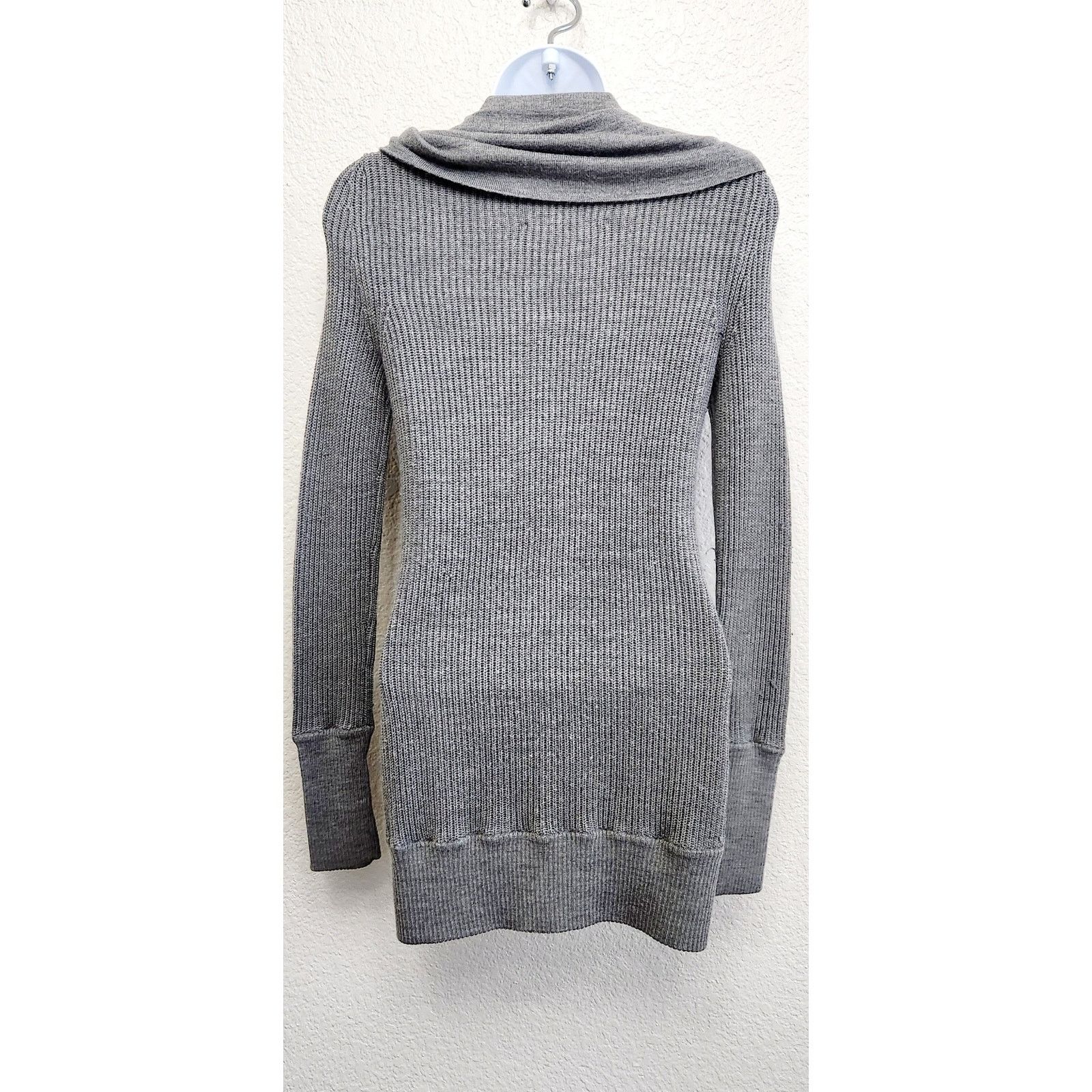 Other Loft Lounge Gray Full Zip W/Button Up Collar Cardigan S Wool Size S / US 4 / IT 40 - 4 Thumbnail