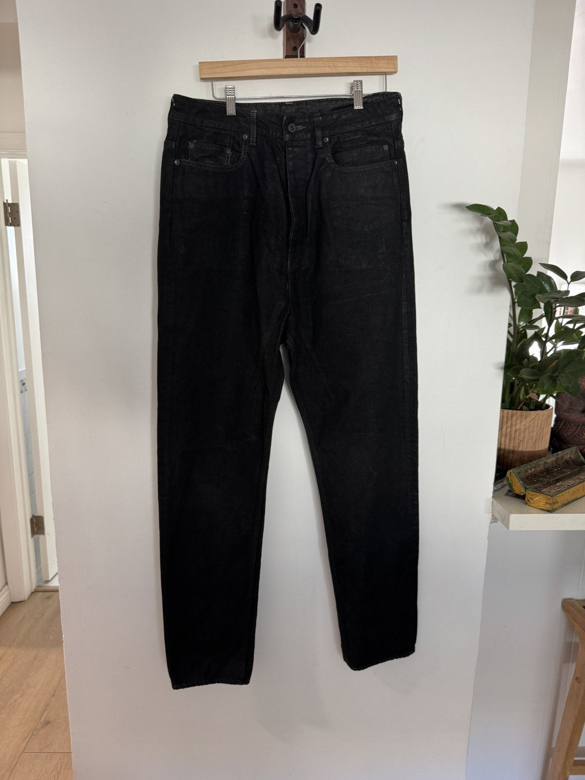 Rick Owens Rick Owens Collapse Cut Selvedge Waxed Denim Size US 33 - 1 Thumbnail
