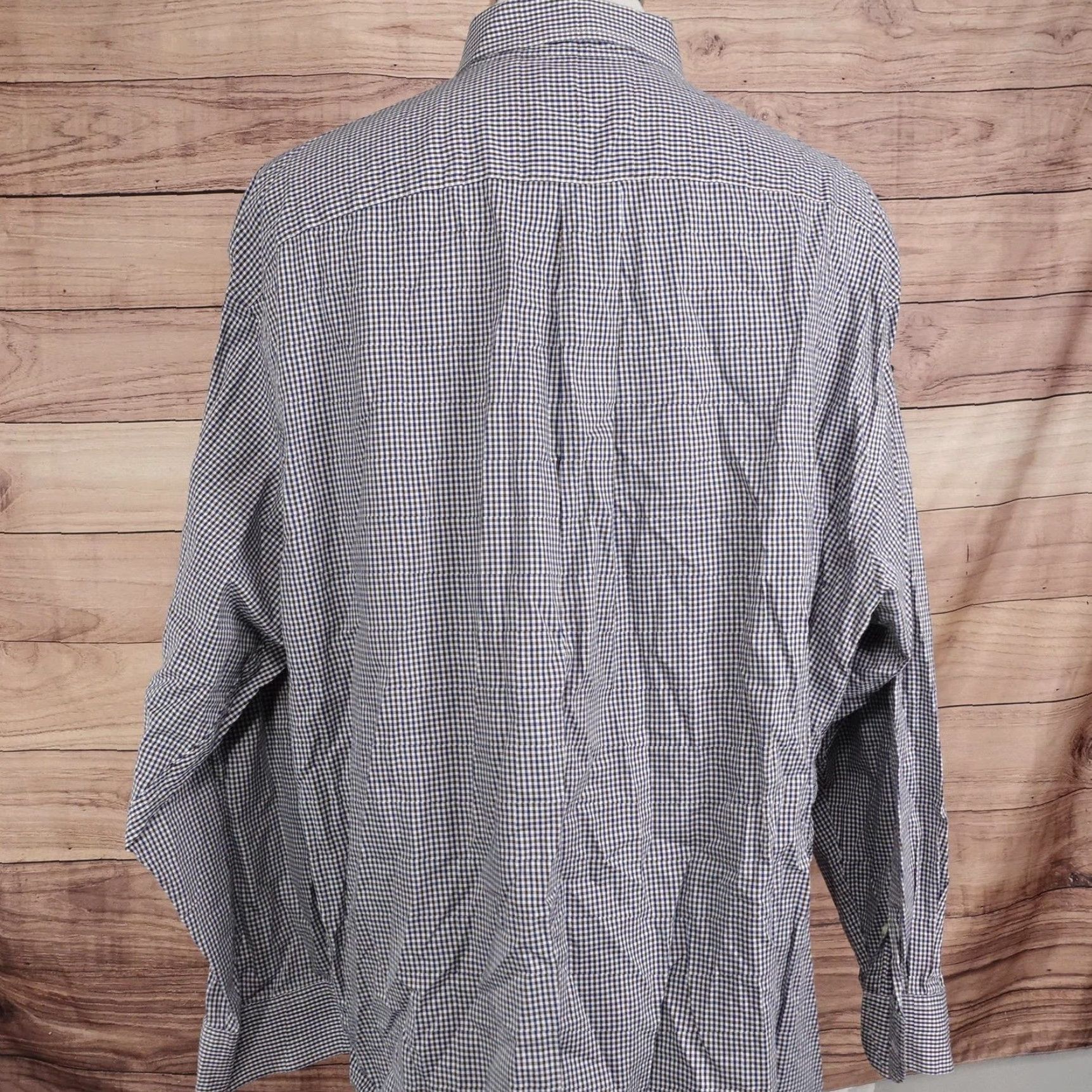 Roundtree & Yorke Roundtree & Yorke Shirt Big 2X Blue Check Long Sleeve Button-Up Regular Fit Mens Size US XXL / EU 58 / 5 - 4 Thumbnail