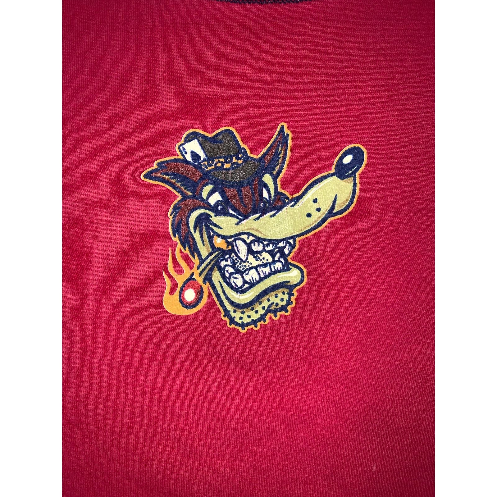 Vintage Y2K Wolf Graphic T Shirt 2XL Red Cartoon Skate Tee Size US XXL / EU 58 / 5 - 1 Thumbnail