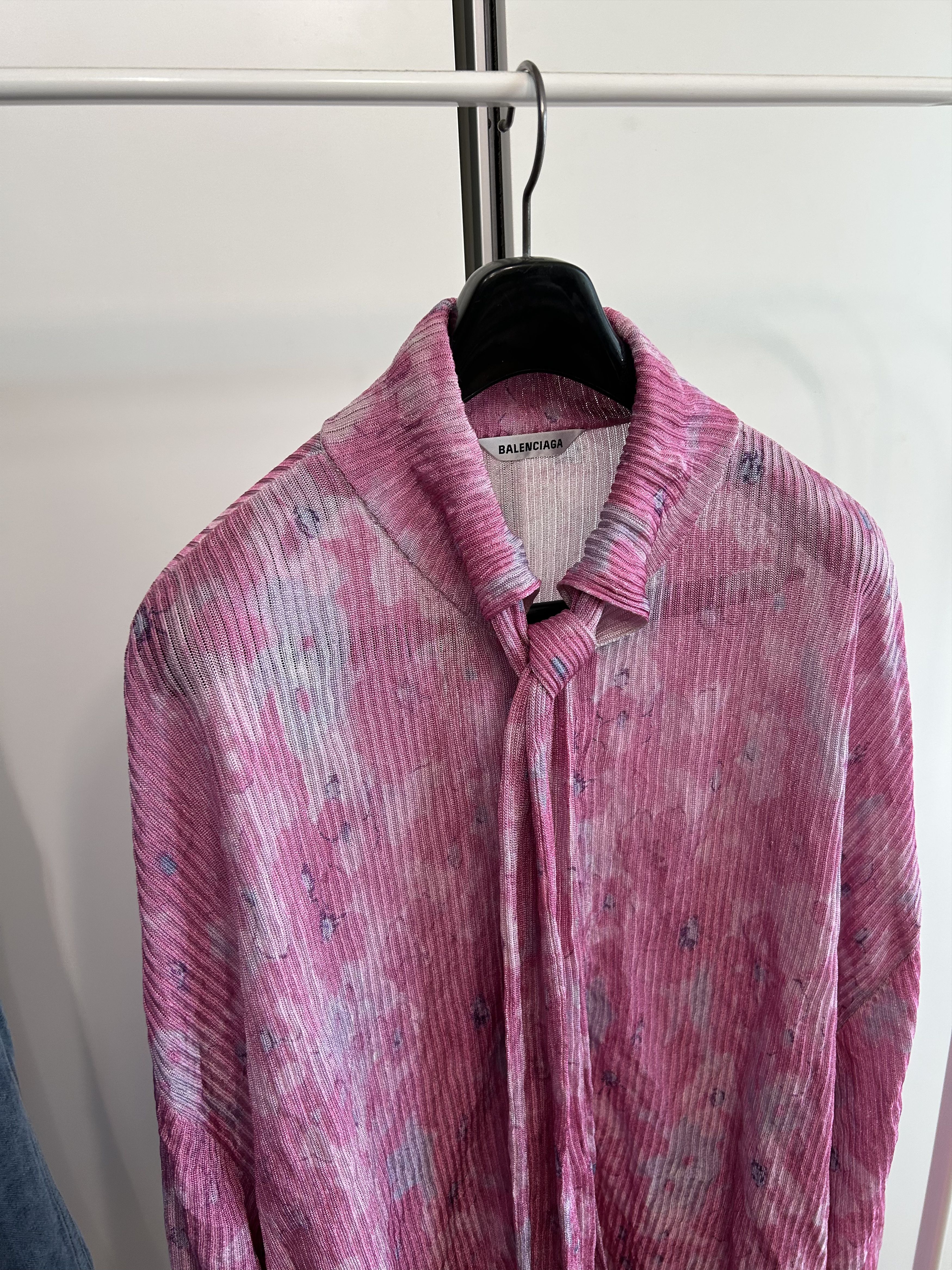 Balenciaga BALENCIAGA Self-Tie Pleated Floral Collection Shirt Size US XL / EU 56 / 4 - 3 Thumbnail