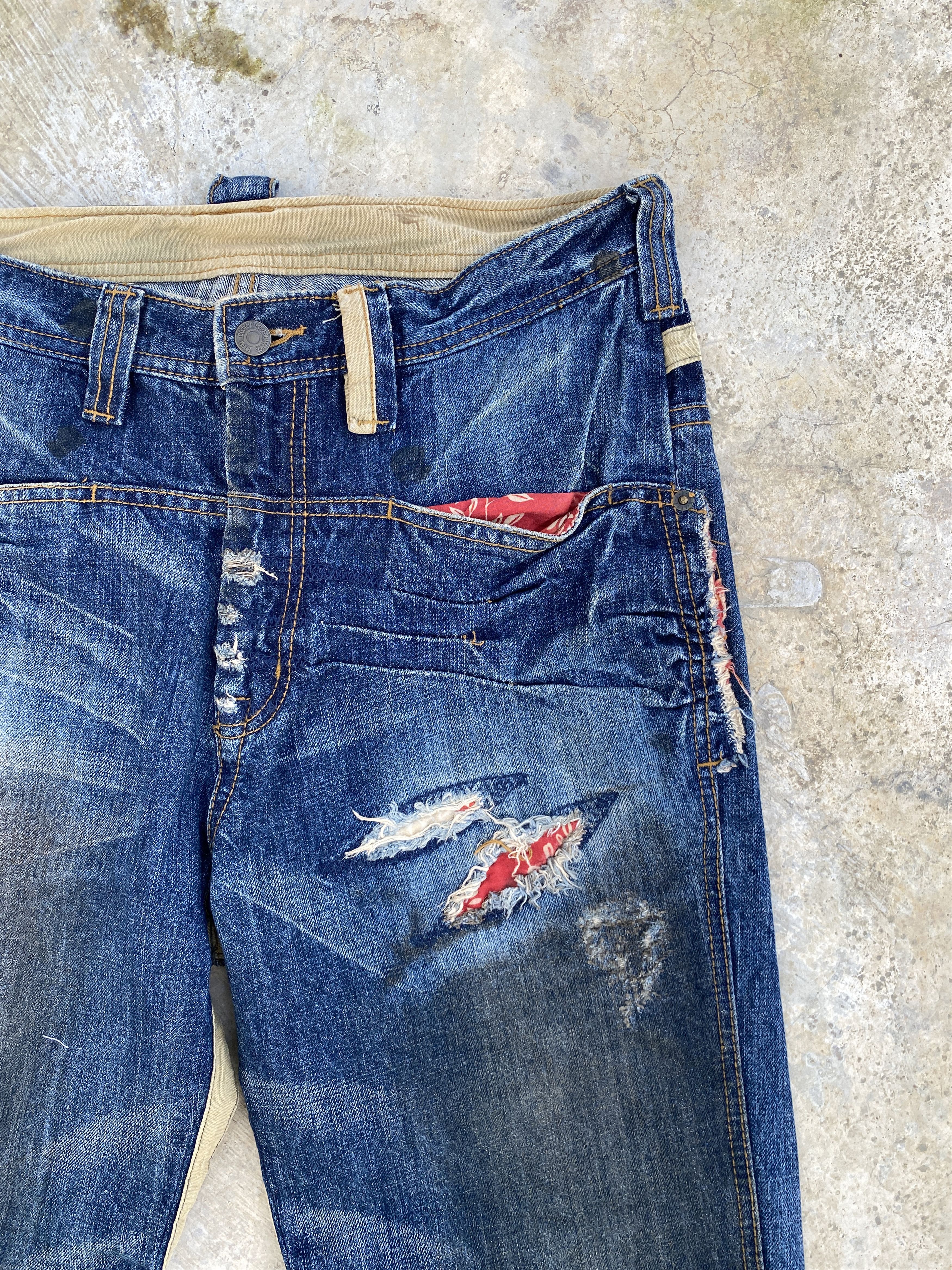 Japanese Brand × PPFM PPFM Patchwork Dirty Wash Jeans Size US 32 / EU 48 - 3 Thumbnail