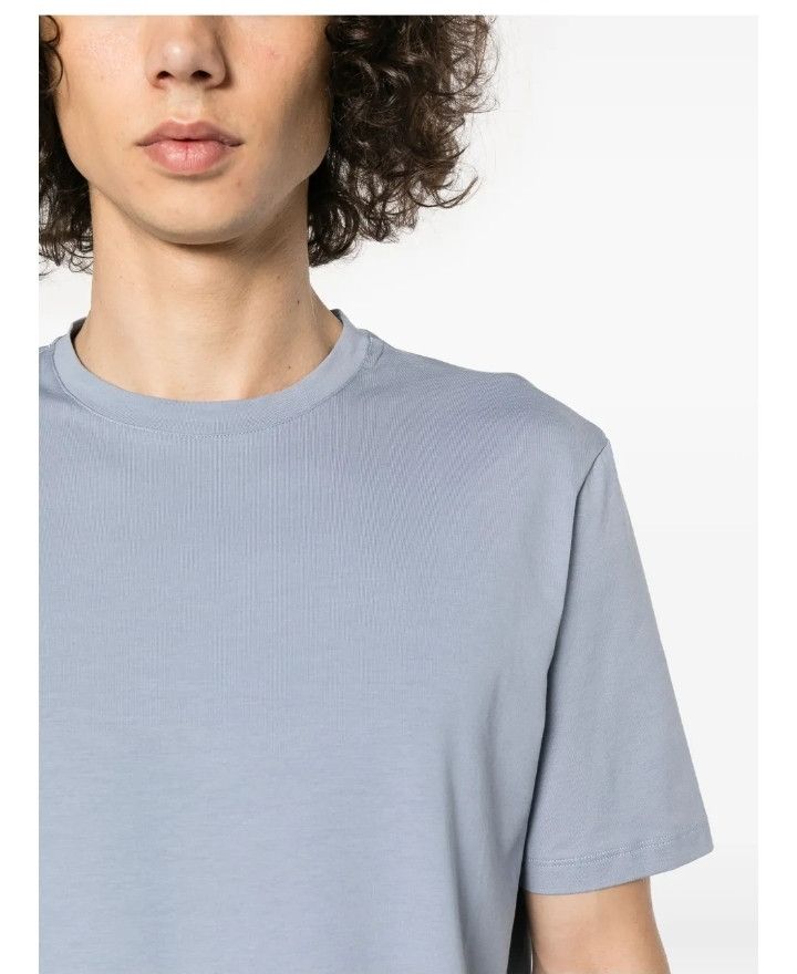 Cruciani Cruciani: Light Blue Cotton T-Shirt (Made in Italy, NEW) Size US XXL / EU 58 / 5 - 3 Thumbnail