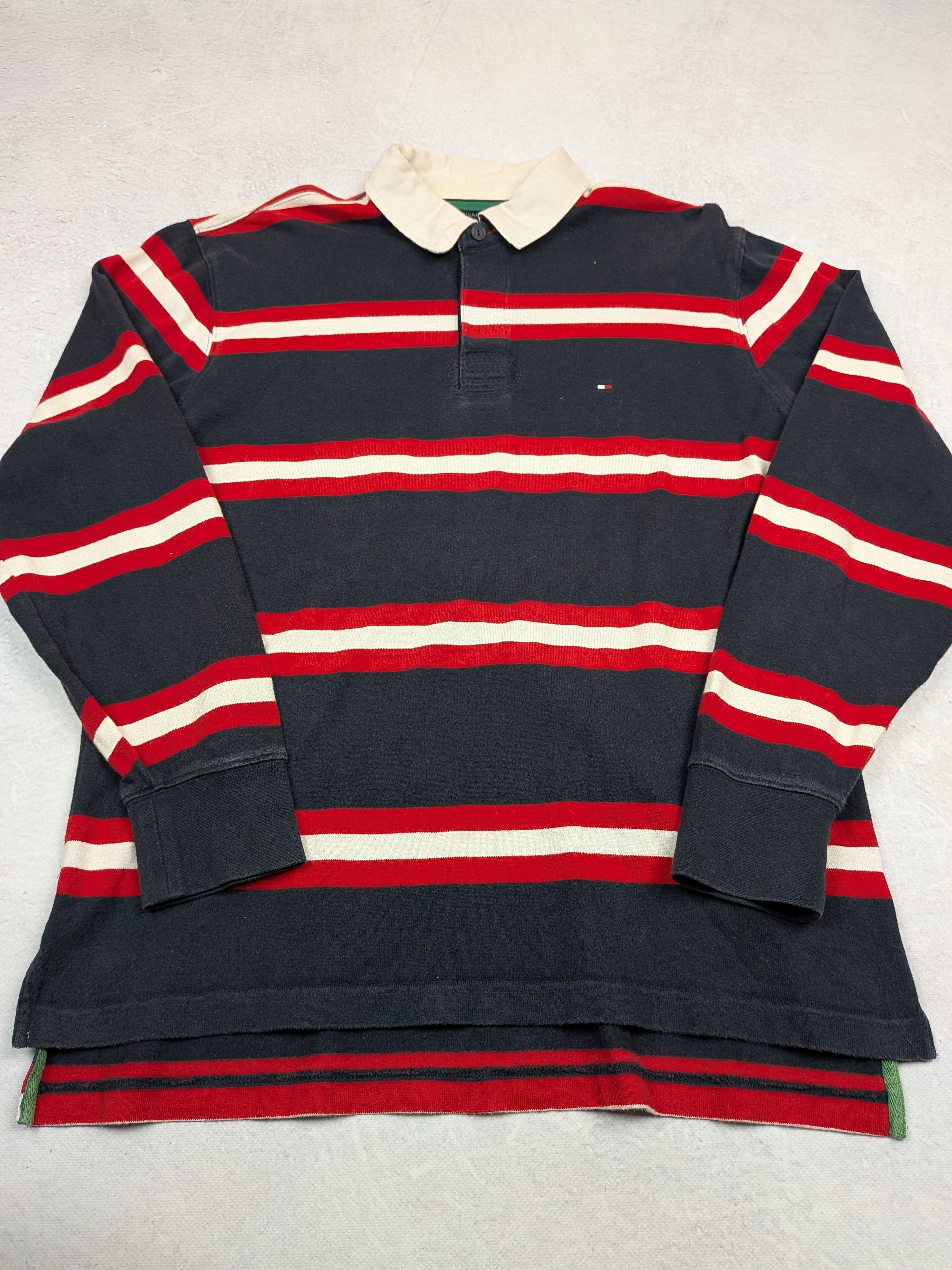 Tommy Hilfiger Tommy Hilfiger Vintage 2007 Rugby Shirt Striped Size L/XL Size US L / EU 52-54 / 3 - 3 Thumbnail