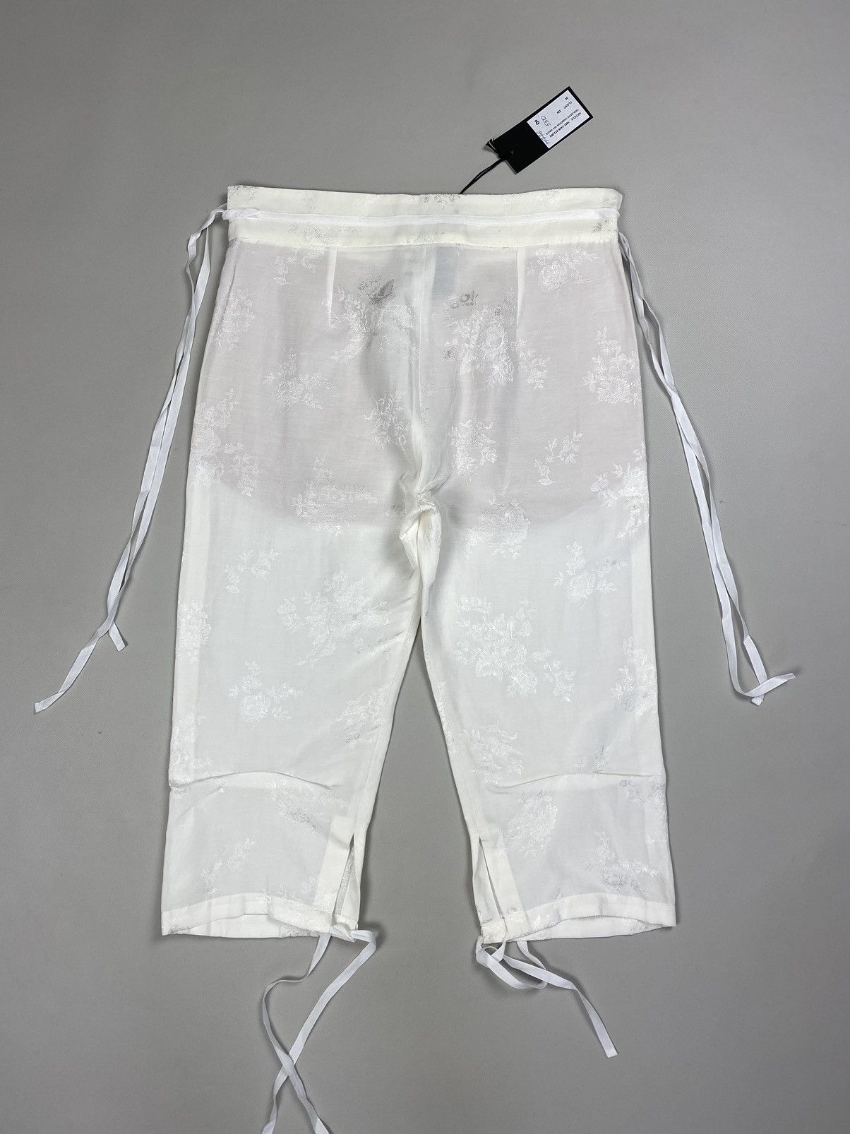 Ann Demeulemeester Ann Demeulemeester linen blend patterned cropped pants Size 25" / US 0 / IT 36 - 21 Thumbnail