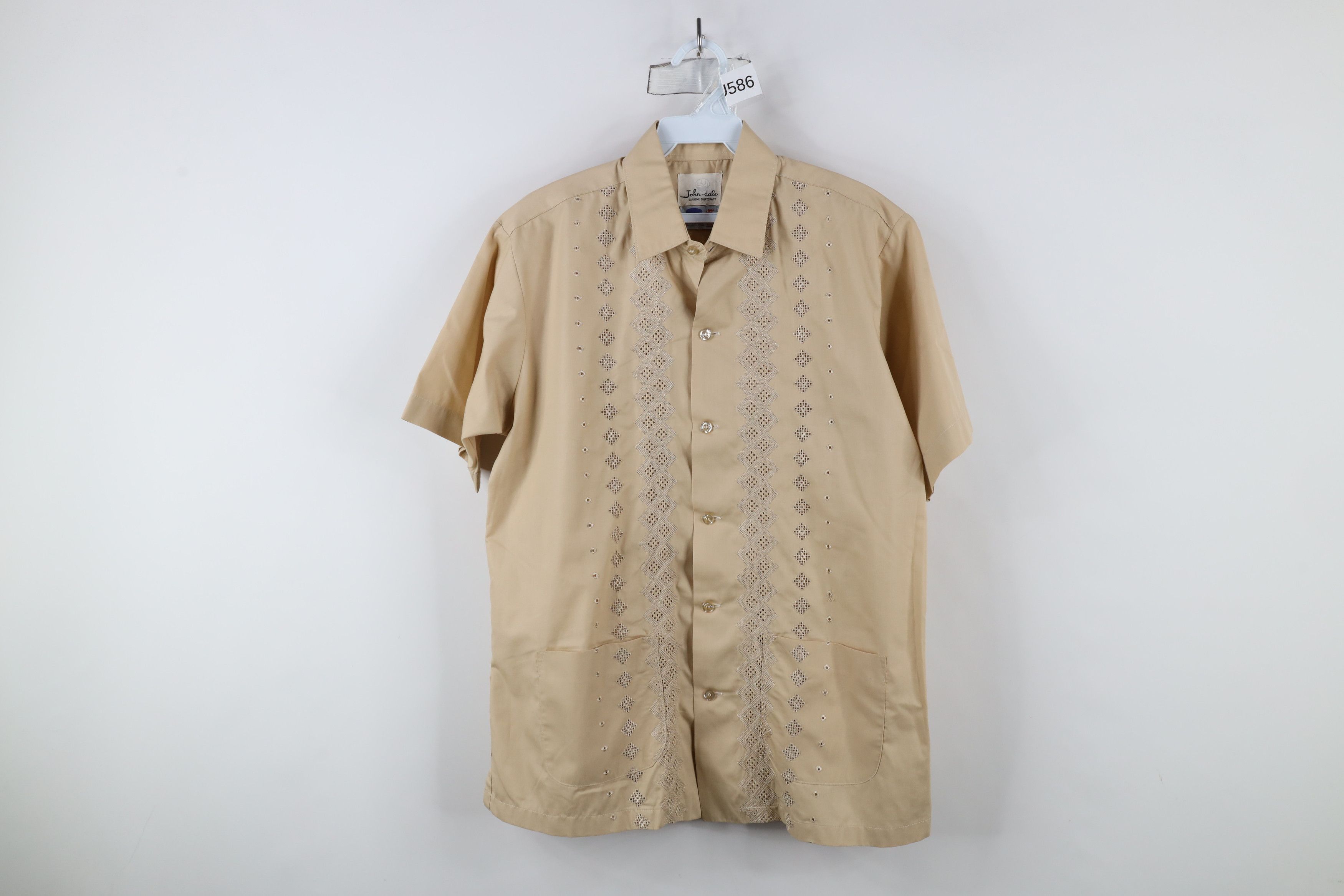 Vintage Vintage 60s 70s Rockabilly Knit Beach Wedding Button Shirt Size US M / EU 48-50 / 2 - 1 Thumbnail