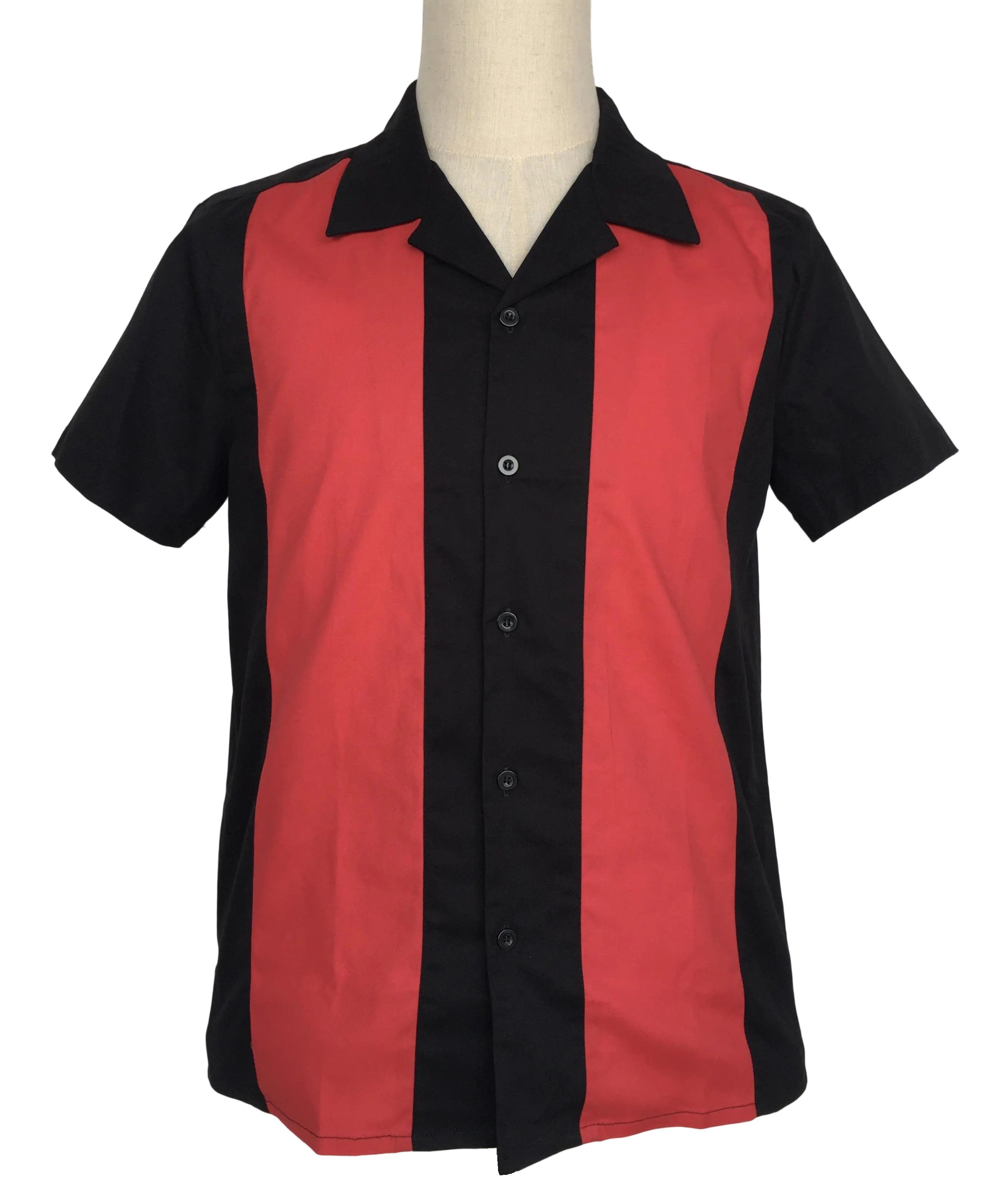 Other Retro Two-tone Men Shirt Solid Casual Shirt Black&Red Size US M / EU 48-50 / 2 - 1 Thumbnail