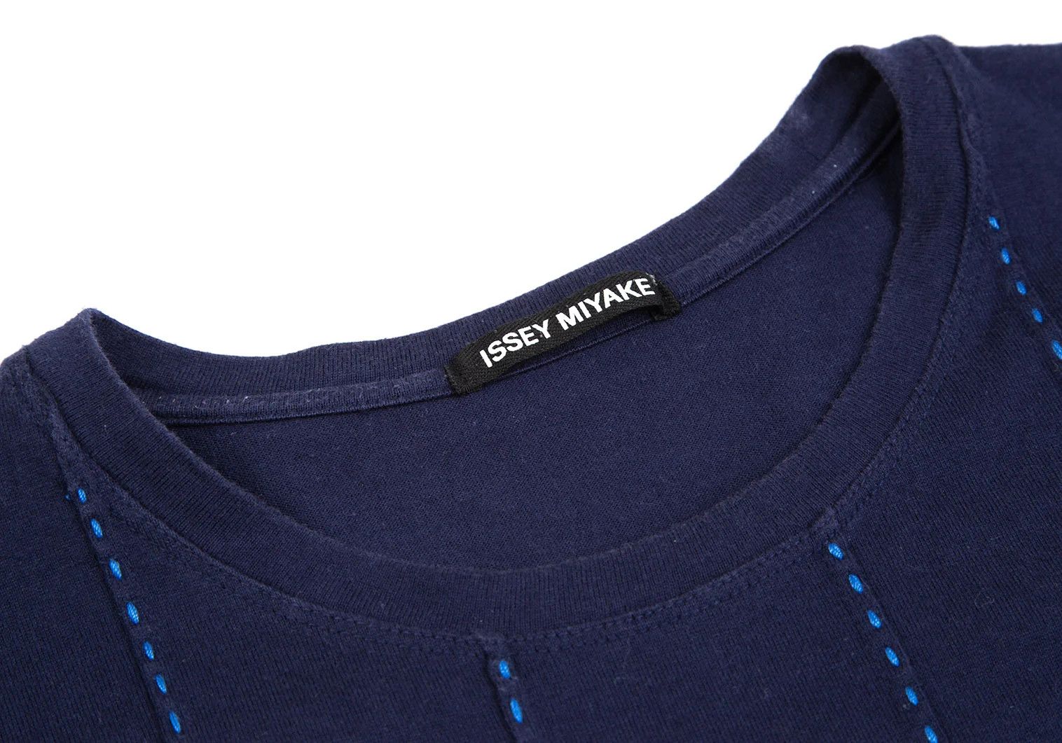 Issey Miyake Pintuck Stitch T-Shirt in Navy Blue Size 4 Size US XL / EU 56 / 4 - 3 Thumbnail