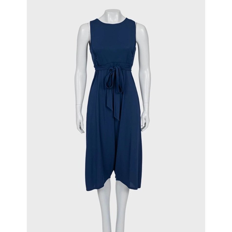 Yves Saint Laurent Saint Laurent Blue Tie-Waist Jumpsuit Sz. M/EU38 Size 27" / US 4 / IT 40 - 1 Thumbnail