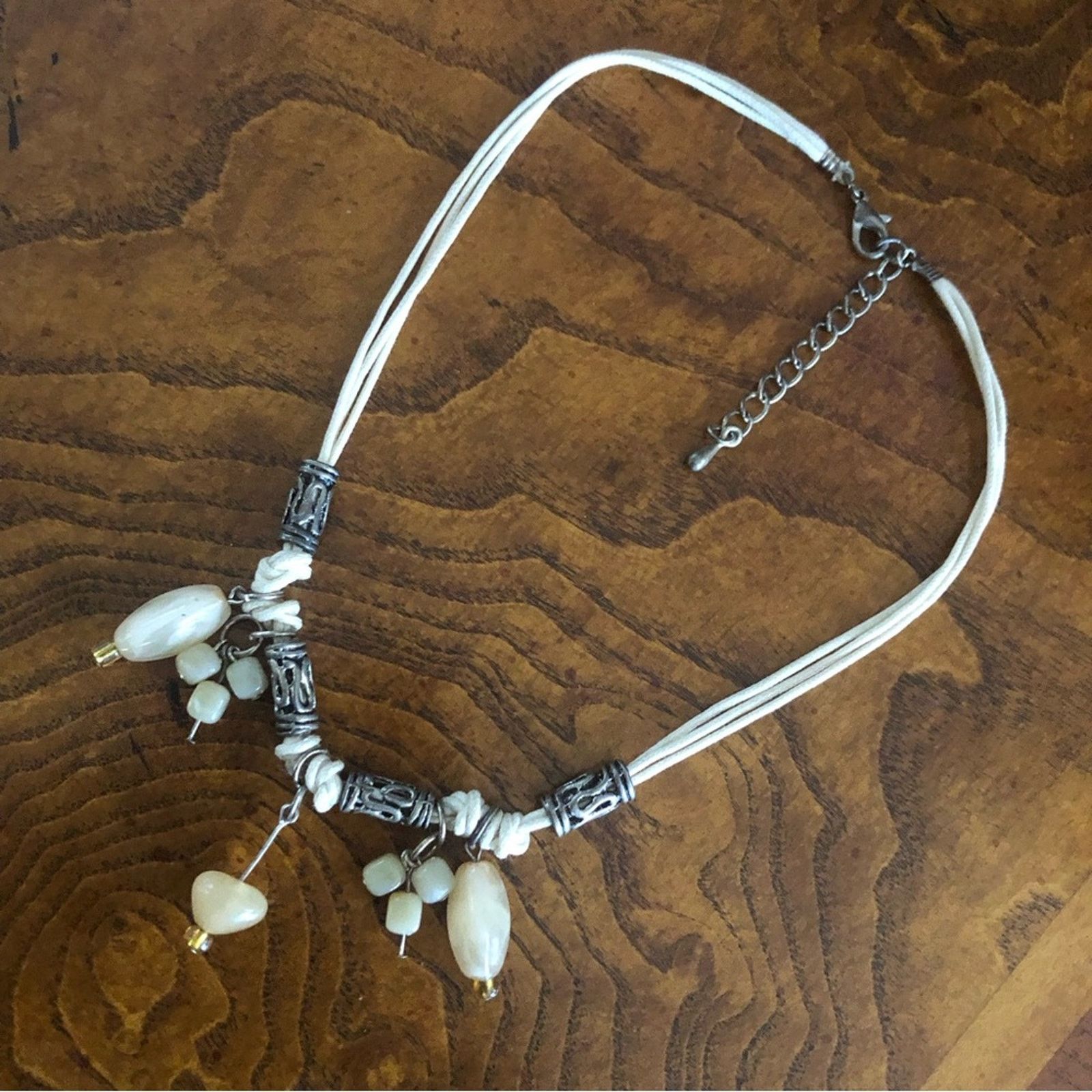 Handmade Hand crafted genuine stone cord choker necklace Size ONE SIZE - 8 Thumbnail
