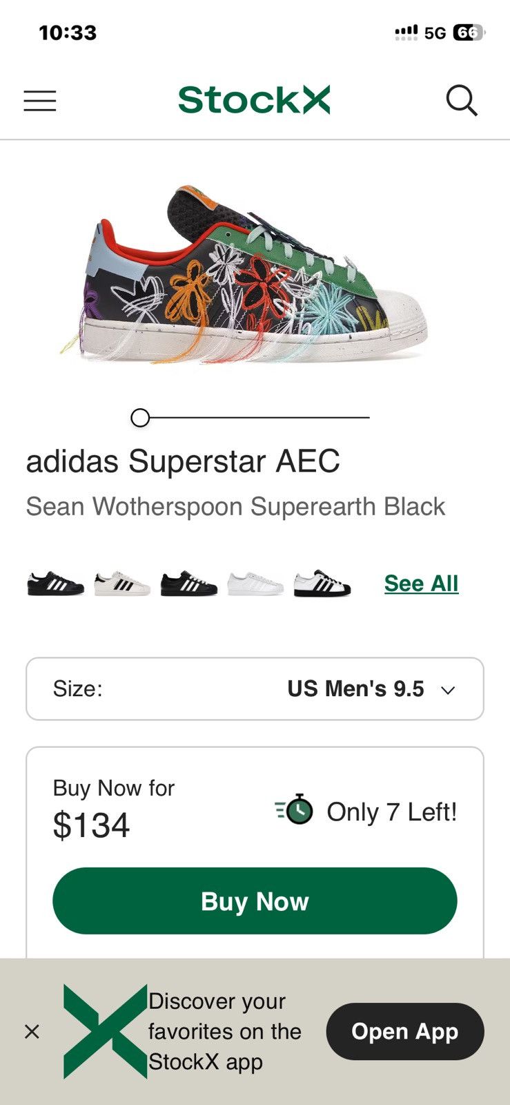 Adidas Sean Wotherspoon x Adidas SST AEC Superearth nwt Size US 10 / EU 43 - 16 Thumbnail