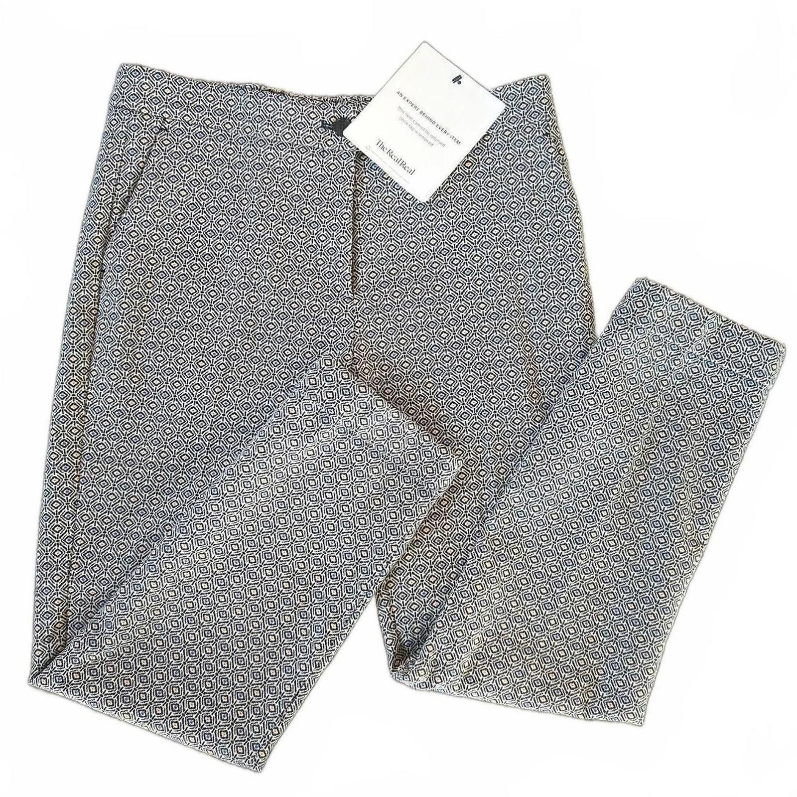 Etro Etro Womens Pants Size 6 Black Geometric Pattern Cuffed Size 28" / US 6 / IT 42 - 1 Thumbnail