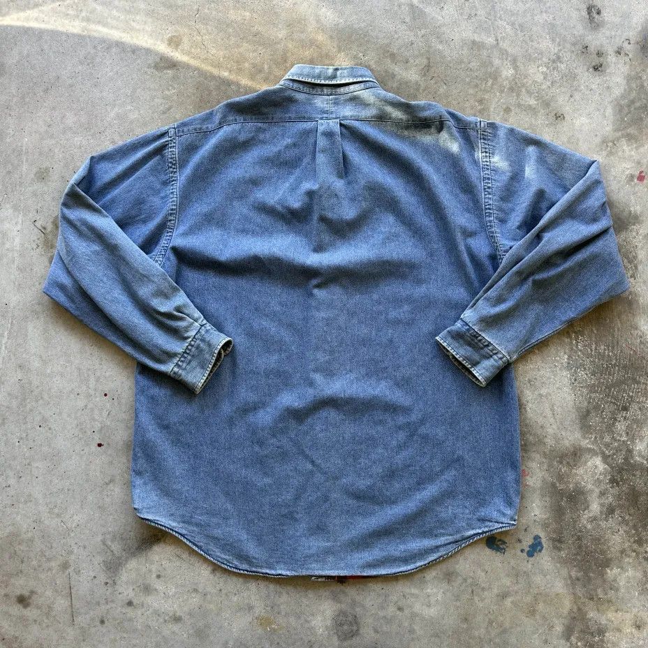 Polo Ralph Lauren Vintage Polo Ralph Lauren Denim Plaid Flannel Lined Shirt Size US XL / EU 56 / 4 - 4 Thumbnail