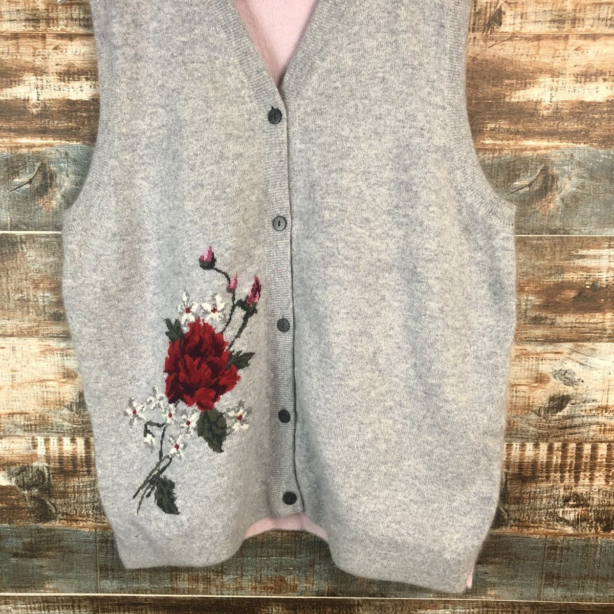 Homespun Knitwear × Japanese Brand Japanese Brand vintage Grey Vest Knitwear #A1996 Size M / US 6-8 / IT 42-44 - 6 Thumbnail