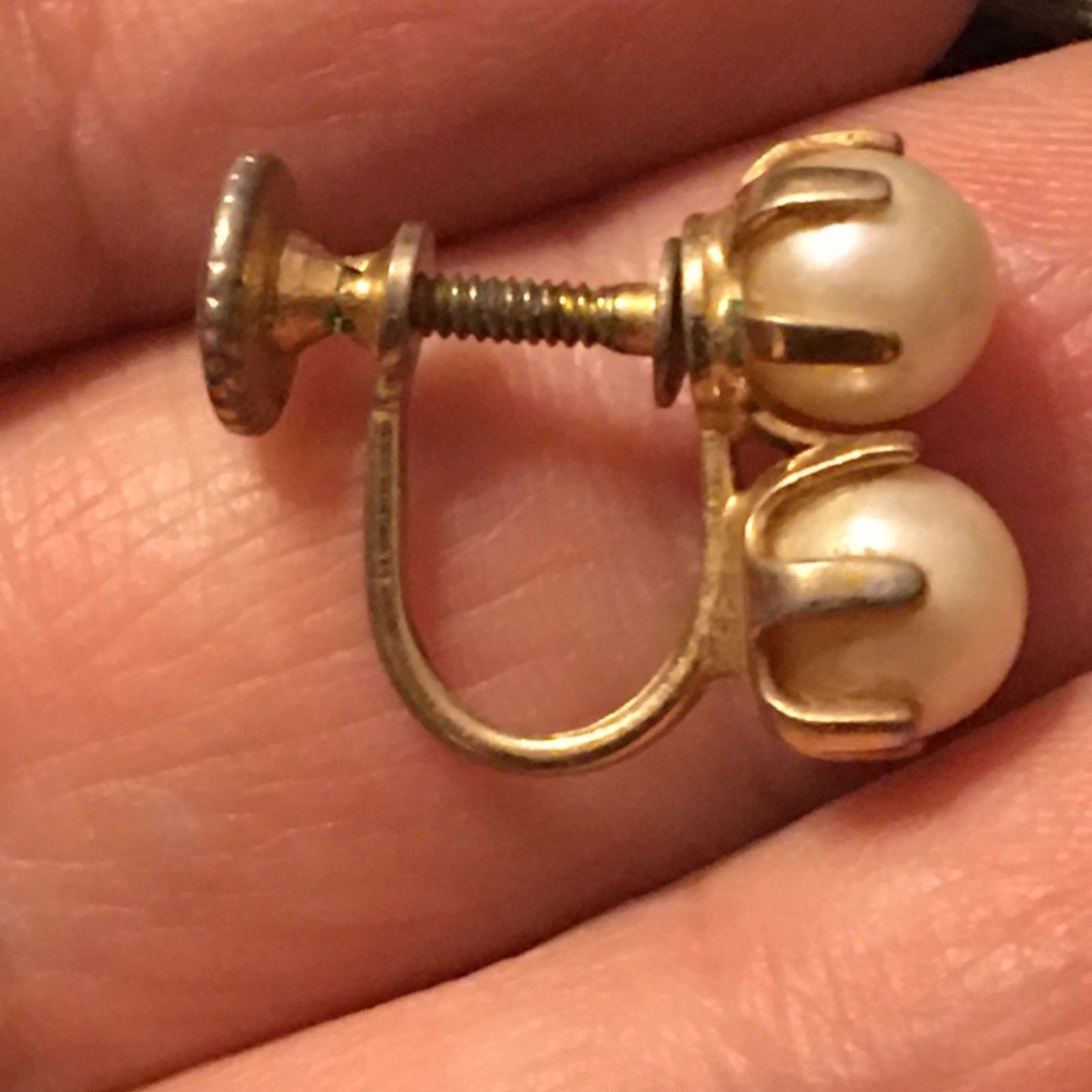 Vintage Vintage 50s double pearl screw back clip earrings Size ONE SIZE - 6 Thumbnail