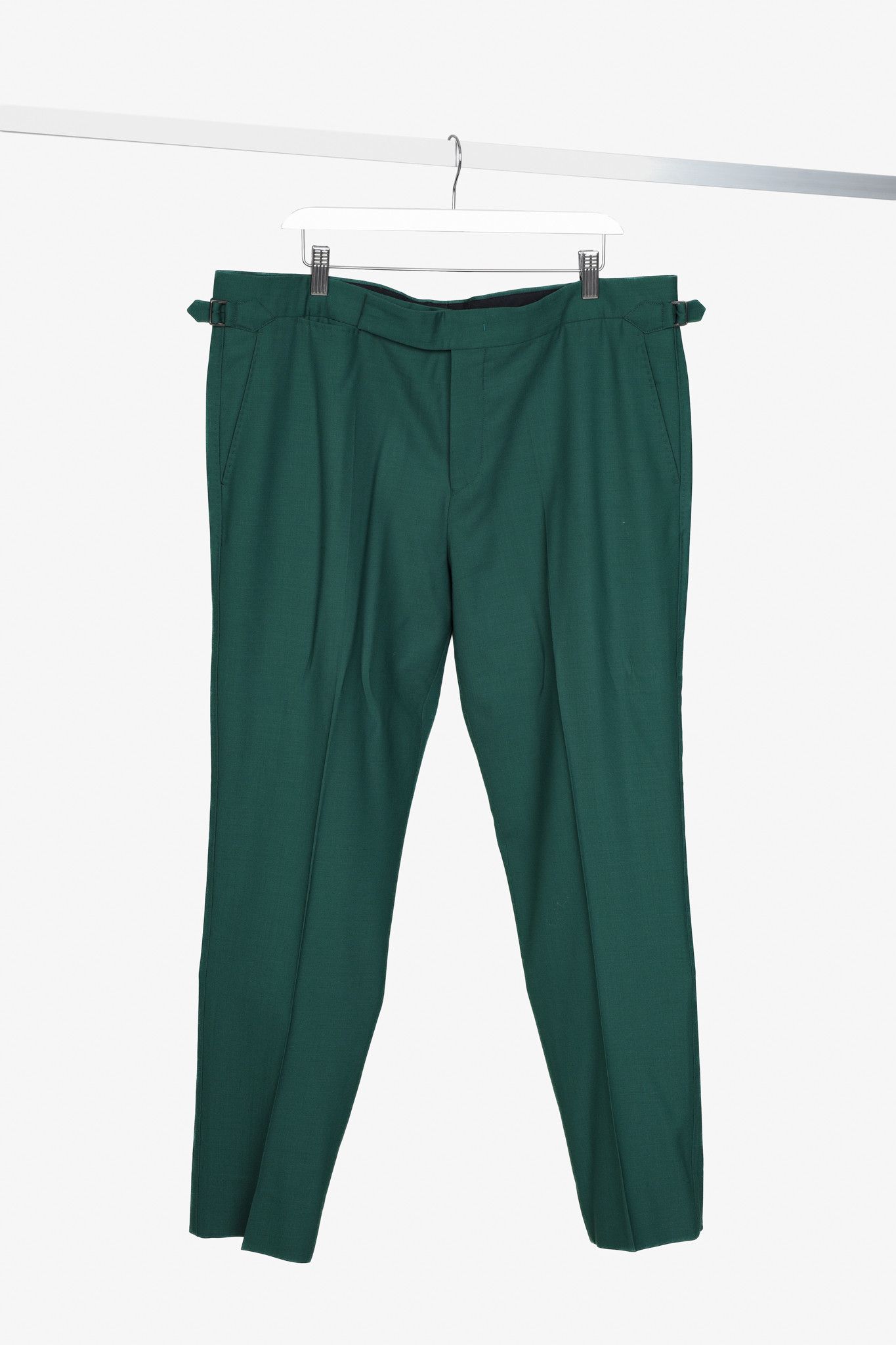 Paul Smith Paul Smith Green Wool Suiting Pant with Side Adjusters Size 38R - 1 Thumbnail
