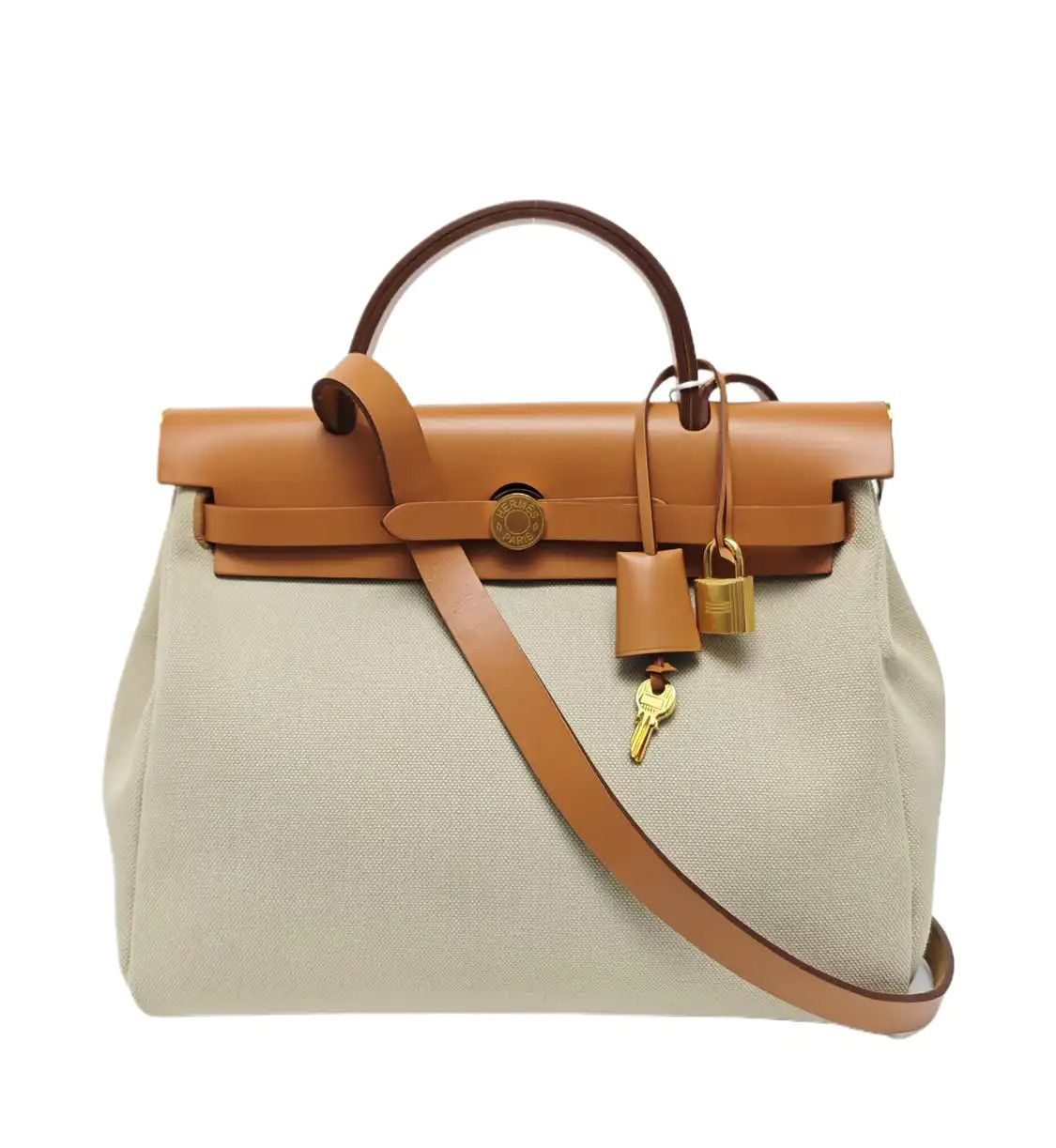 Hermes Hermes Herbag 31 Vanilla canvas shoulder bag handbag gold hardware Z sub-pocket Size ONE SIZE - 1 Thumbnail
