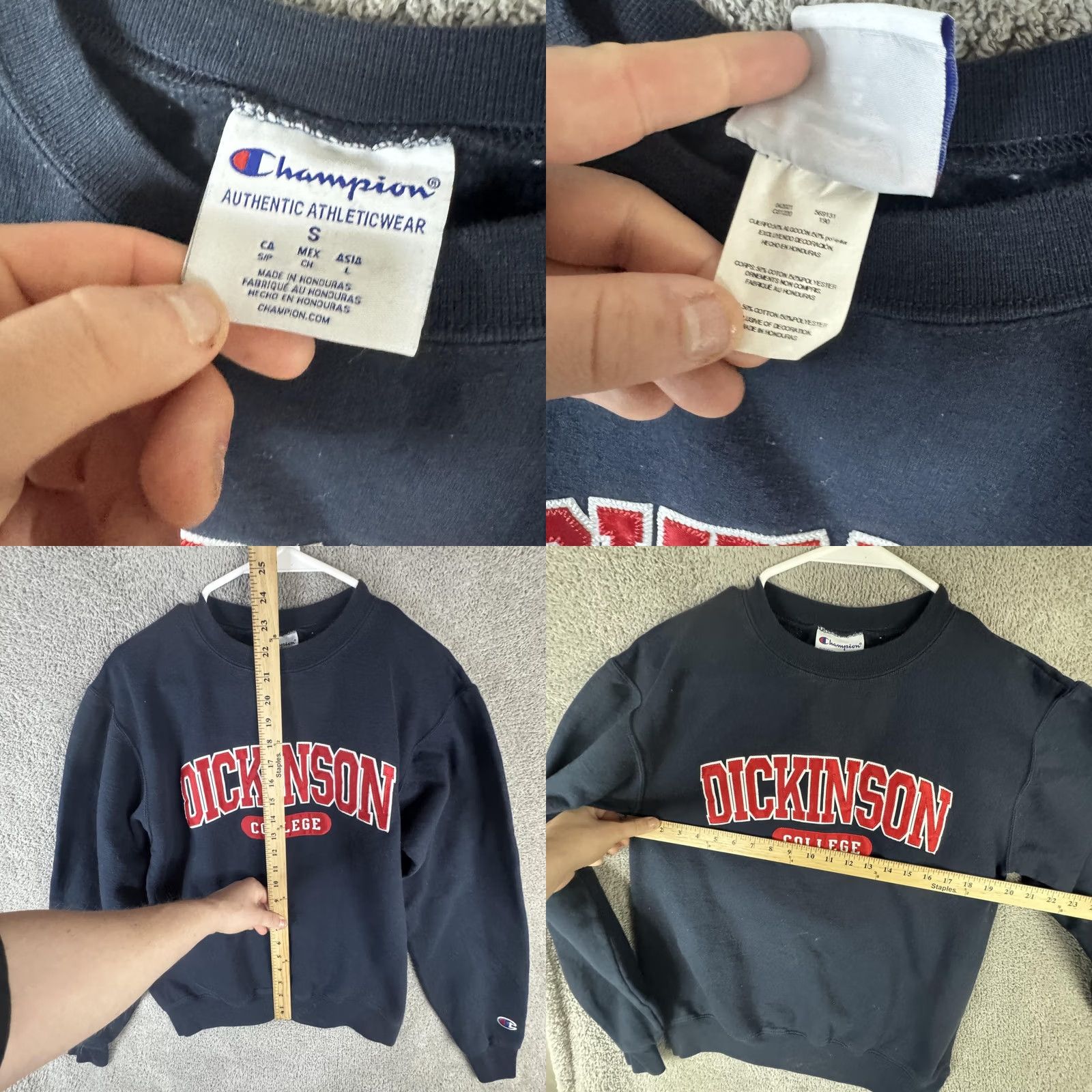 Champion Champion Sweatshirt Mens Small Blue Dickinson College Fleece Crewneck Pullover Size US S / EU 44-46 / 1 - 8 Thumbnail