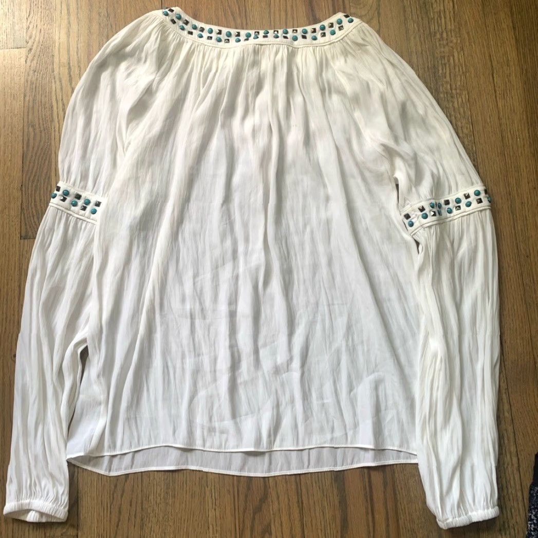Ramy Brook Ramy Brook New York XS Long Sleeve Blouse White Women XS Blouse White Size XS / US 0-2 / IT 36-38 - 5 Thumbnail