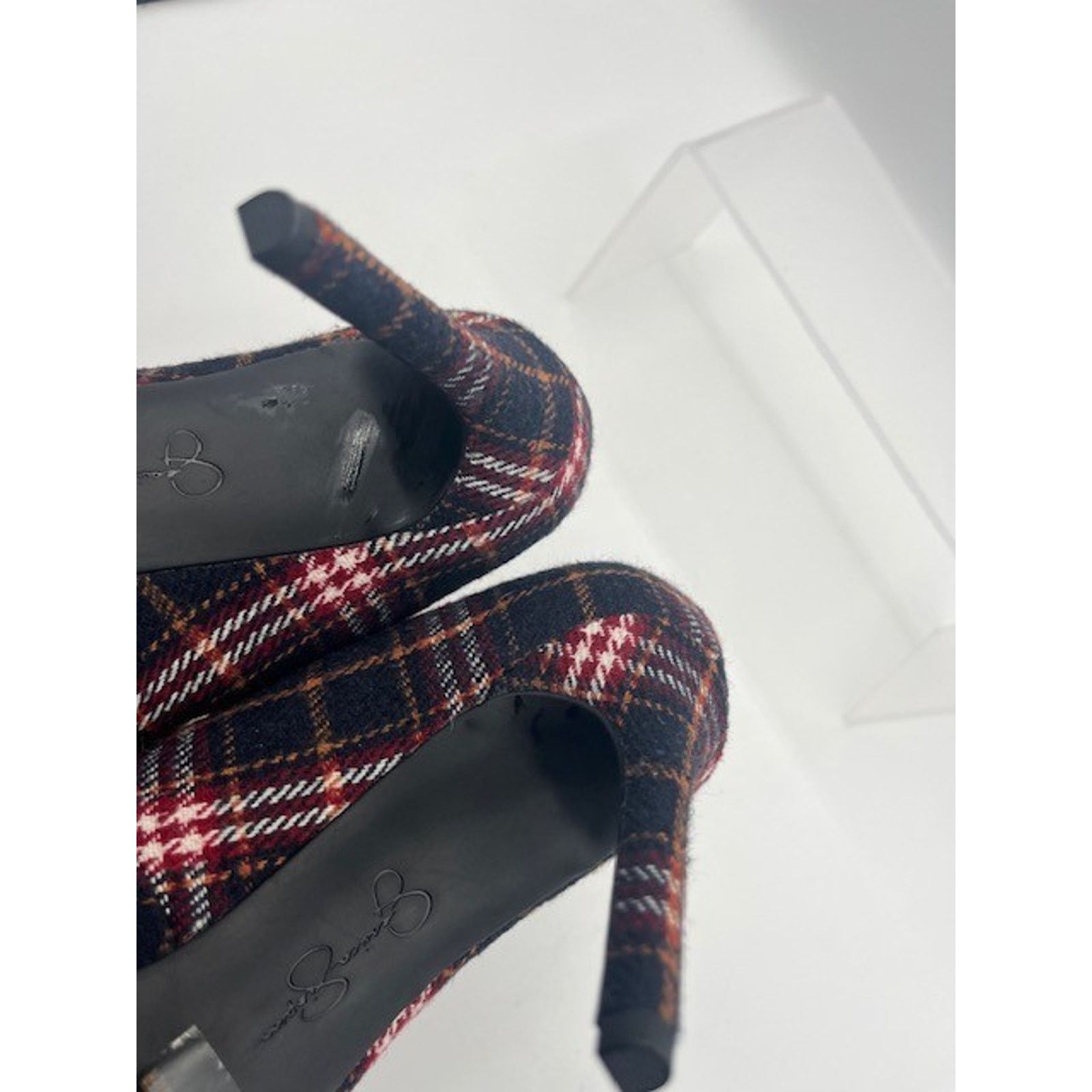 Jessica Simpson Jessica Simpson Haneh Plaid Pumps Heels RED BLACK WHITE Size US 8 / IT 38 - 10 Thumbnail