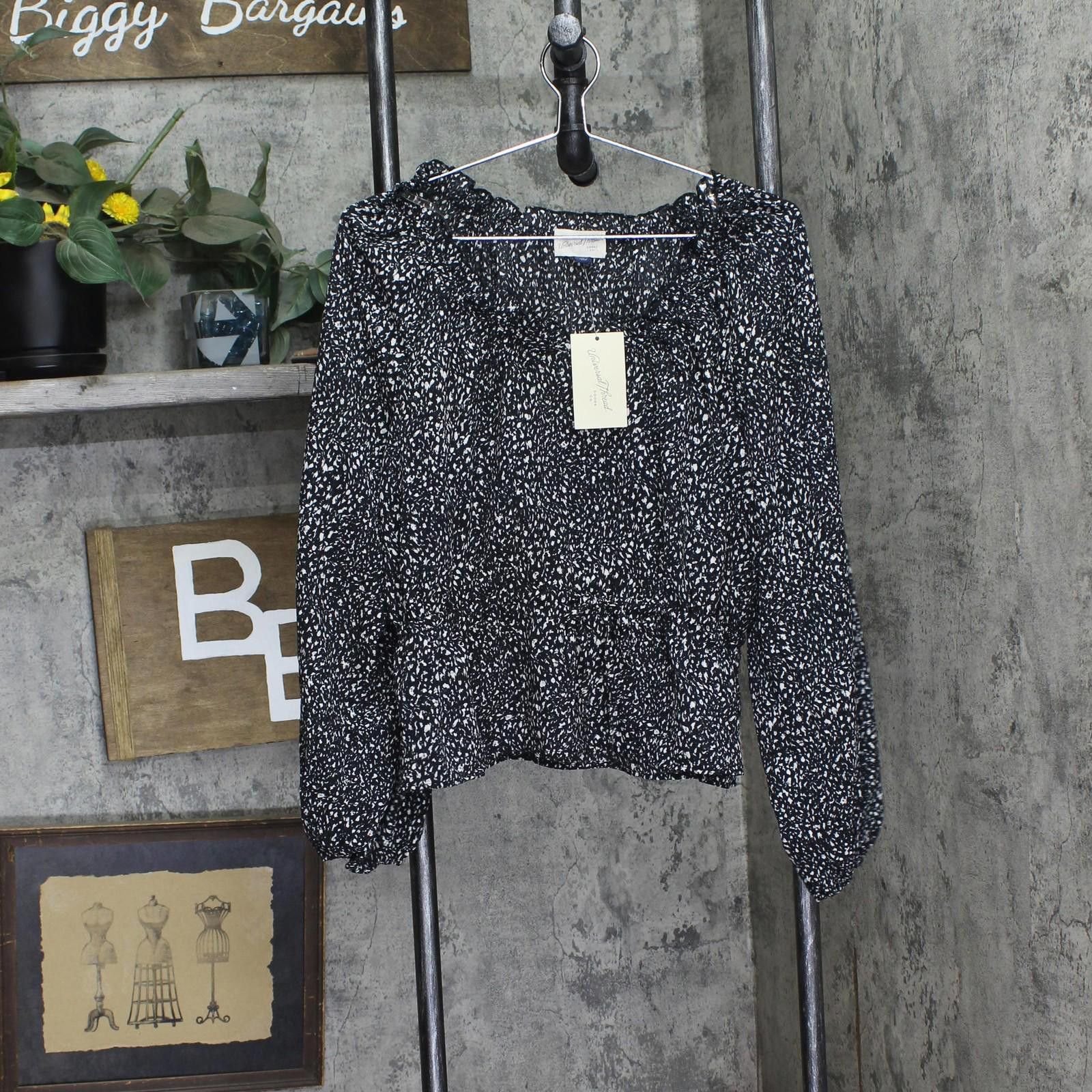 Designer Nwt Universal Thread Long Blouse 92235285 Black Abstract M Size M / US 6-8 / IT 42-44 - 1 Thumbnail