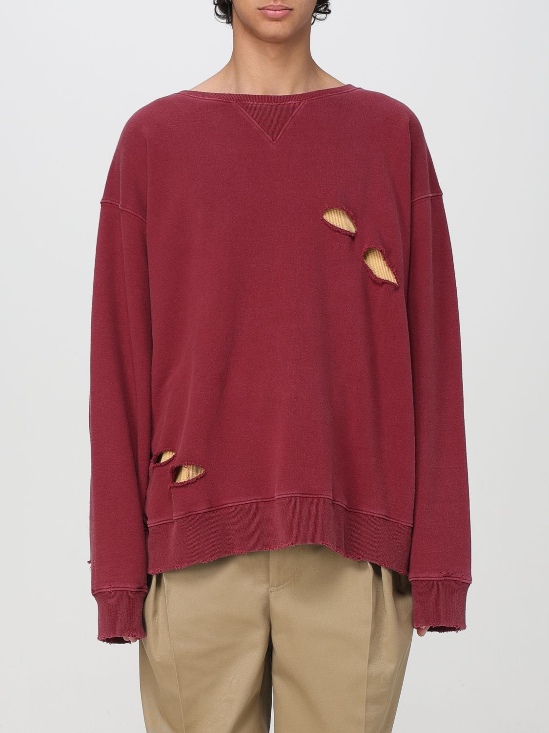 image of Maison Margiela Sweatshirt Men Burgundy (Size XS)