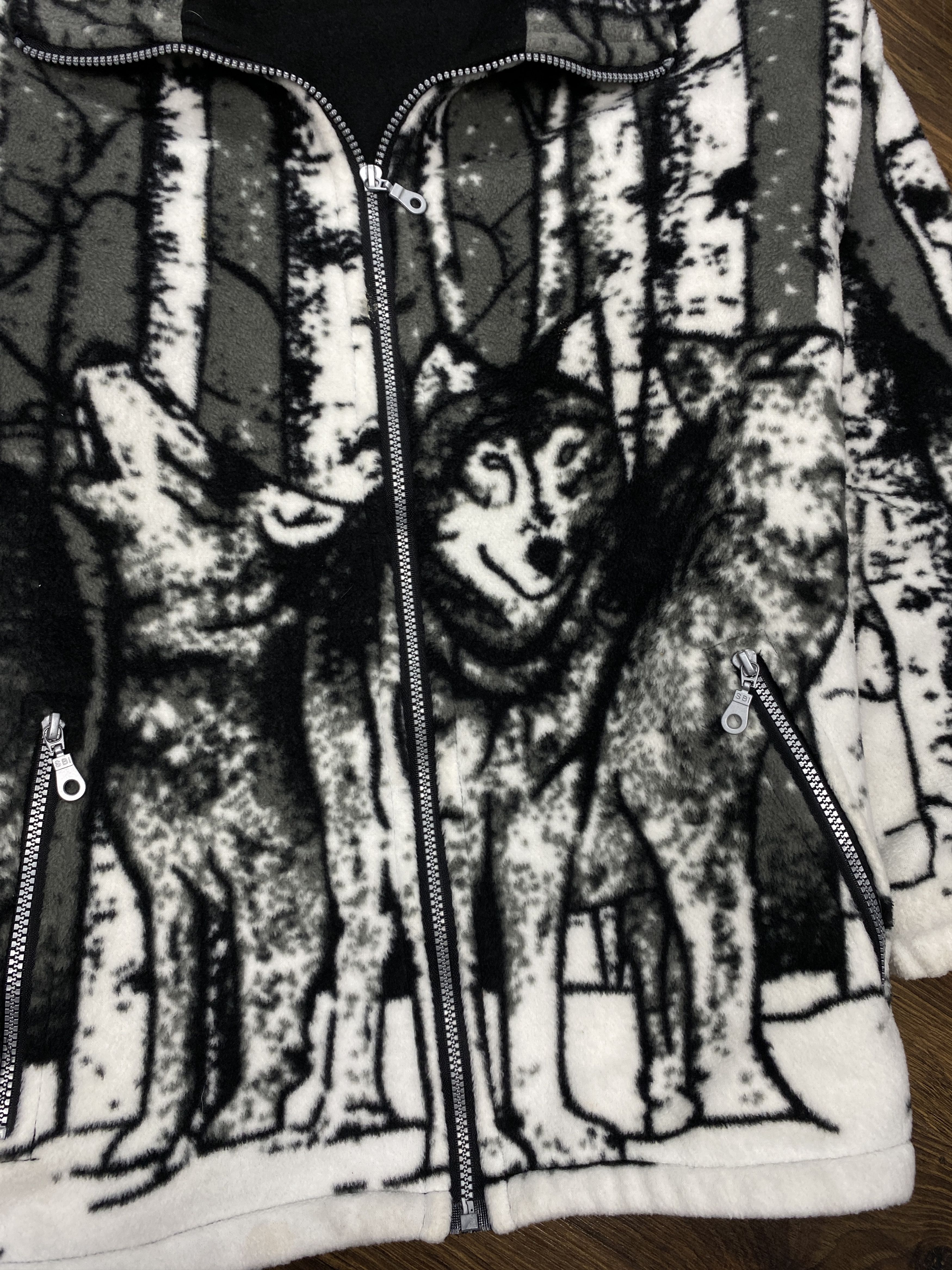 Vintage Wolf print vintage animal fleece jacket Size US S / EU 44-46 / 1 - 3 Thumbnail