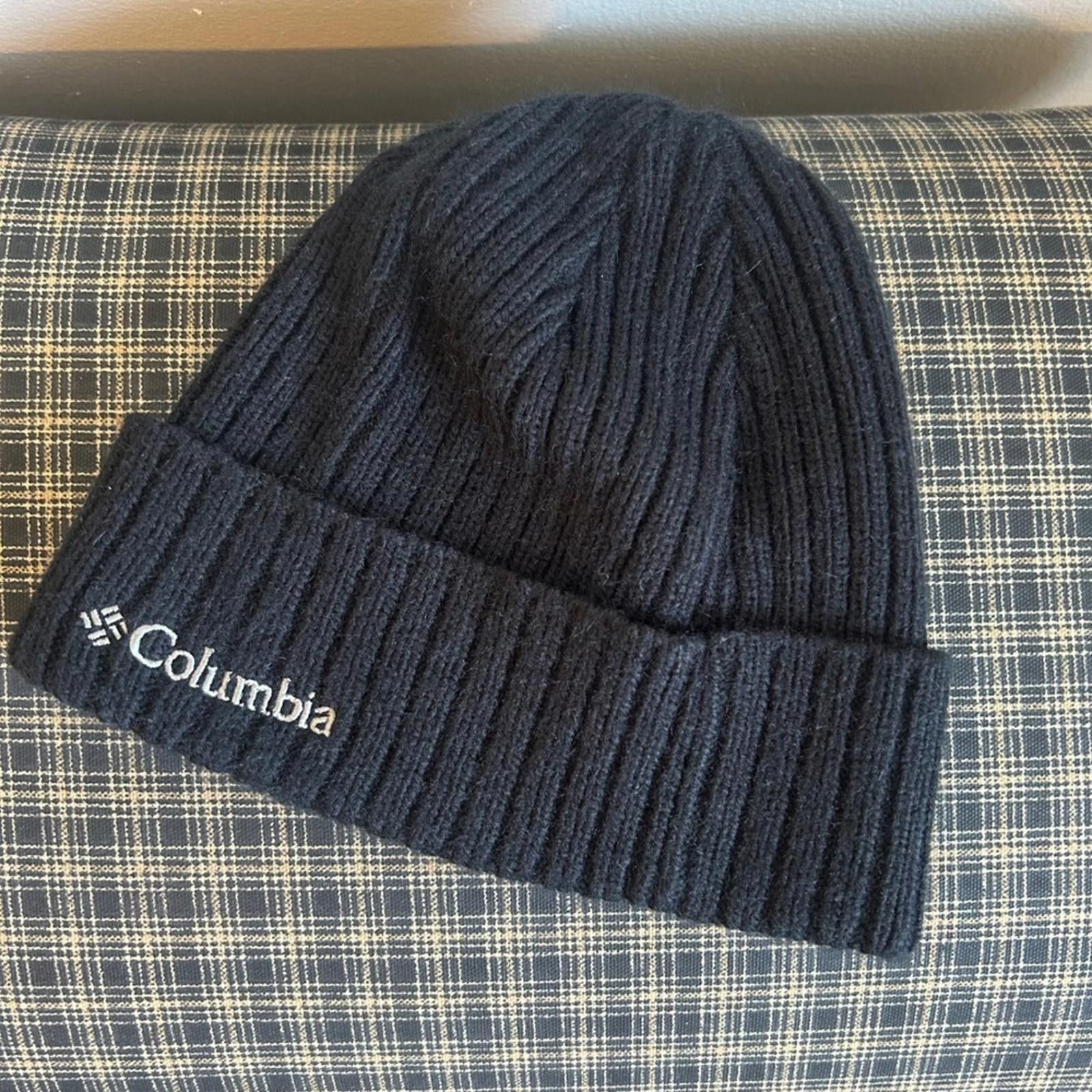 Columbia Columbia Black Ribbed Knit Beanie Hat One Size Size ONE SIZE - 1 Thumbnail
