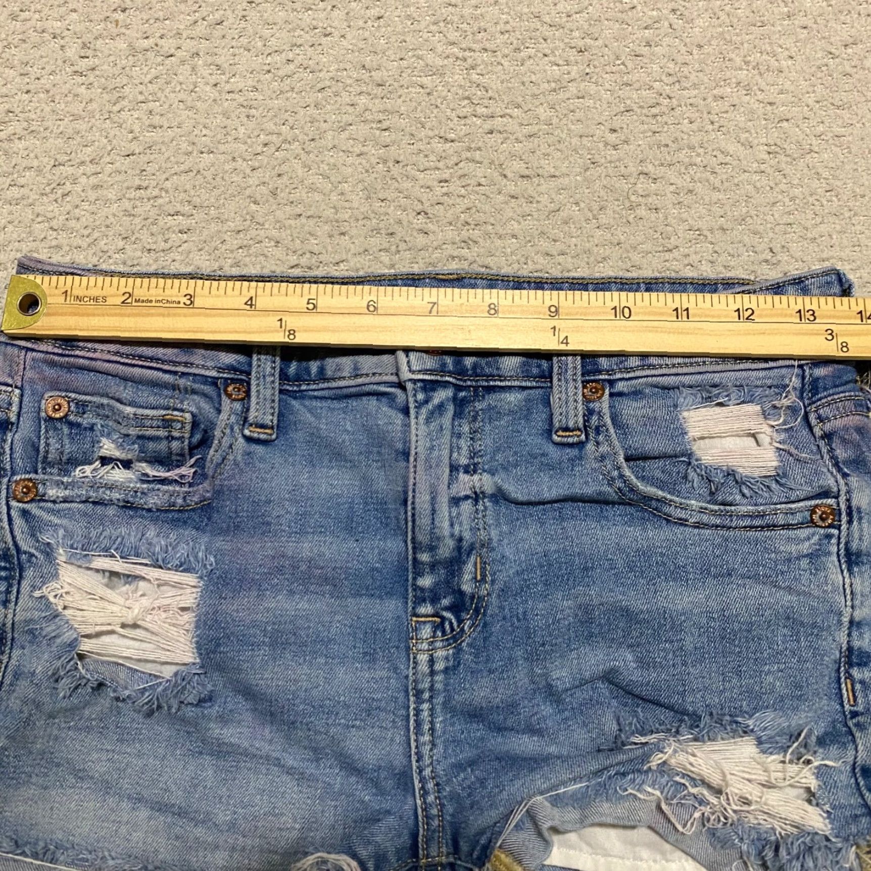 American Eagle Outfitters American Eagle Outfitters Womens 4 Jeans Shorts Blue Denim Distressed Medium Wash High Rise Cut-Off 5-Pocket Design Regular 2 in Inseam Cotton Spandex Size 27" / US 4 / IT 40 - 7 Thumbnail