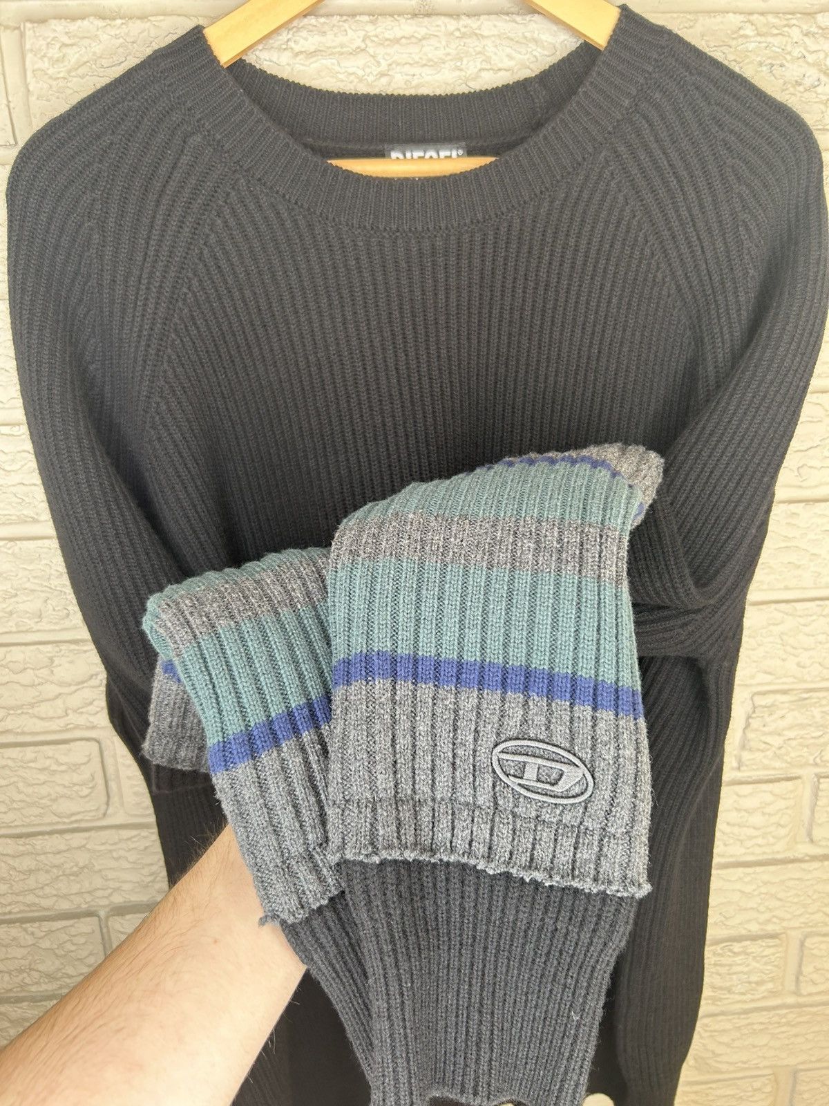 Diesel Diesel K Liff Rib Knit Wool Sweater Size US L / EU 52-54 / 3 - 3 Thumbnail