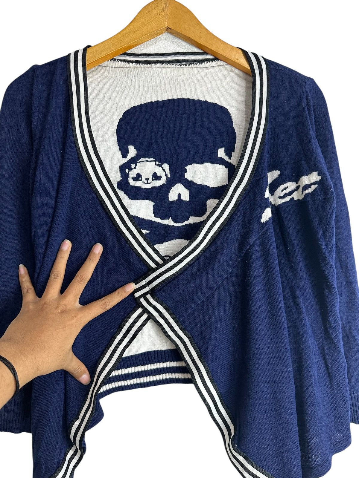 Japanese Brand RARE ASSYMETRICAL KNIT SKULL DOUBLE ZIPPER PUNK LGB STYLE Size US M / EU 48-50 / 2 - 5 Thumbnail