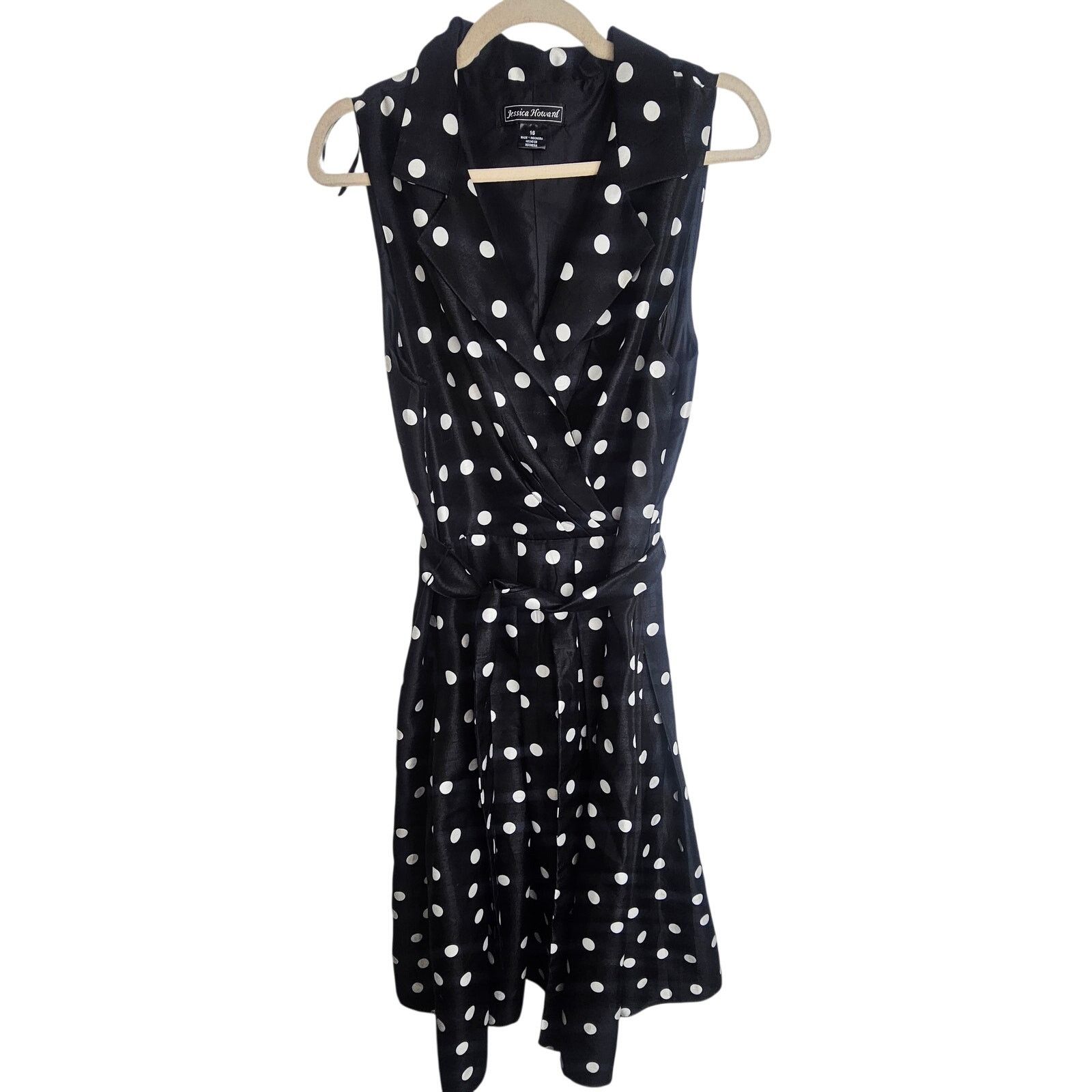 Howard Yount Jessica Howard Womens Polka Dot Swing Dress 16 Classic Retro Size XL / US 12-14 / IT 48-50 - 1 Thumbnail