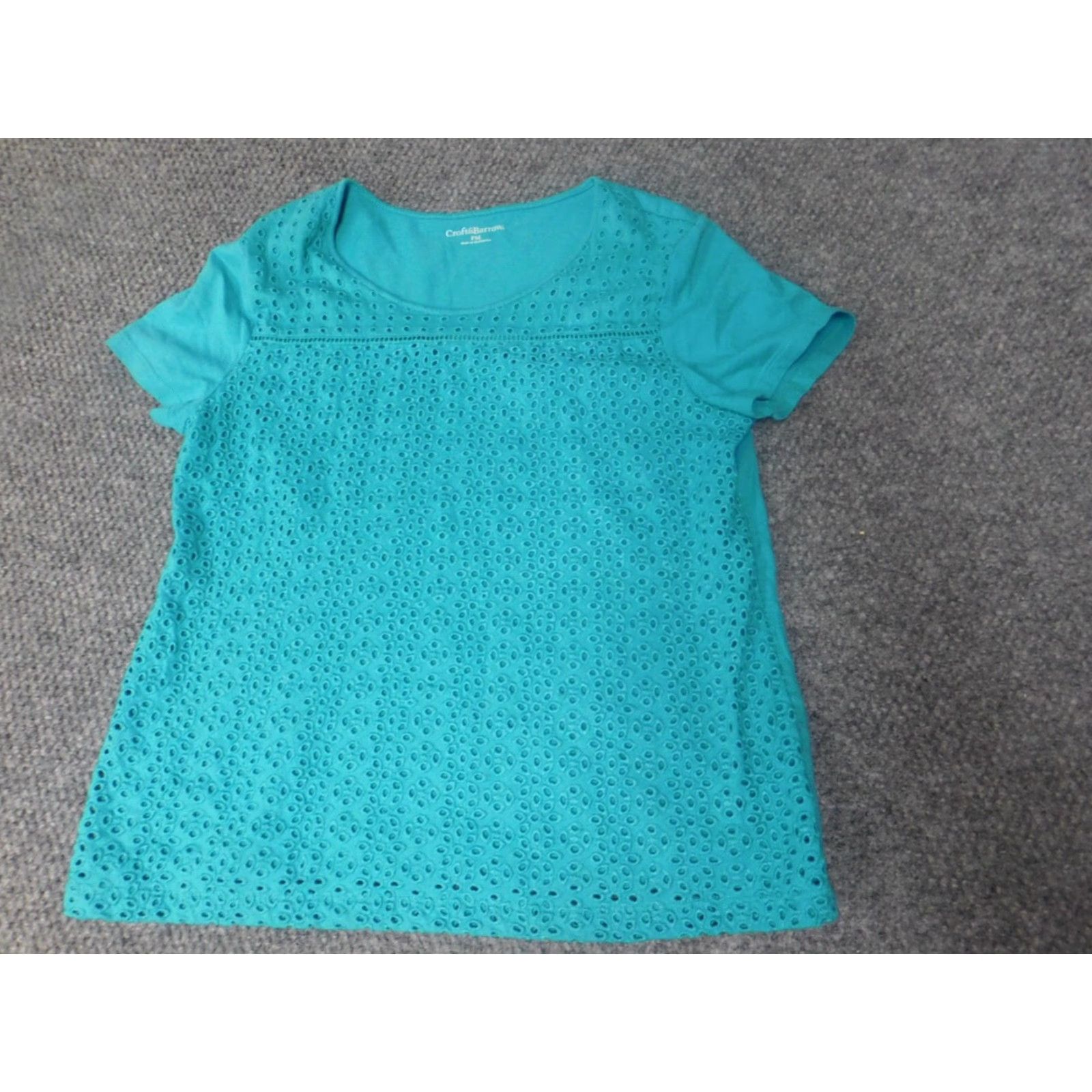 Croft & Barrow Croft & Barrow Womens Shirt PM Petites Blue stretch classic tee Size M / US 6-8 / IT 42-44 - 3 Thumbnail