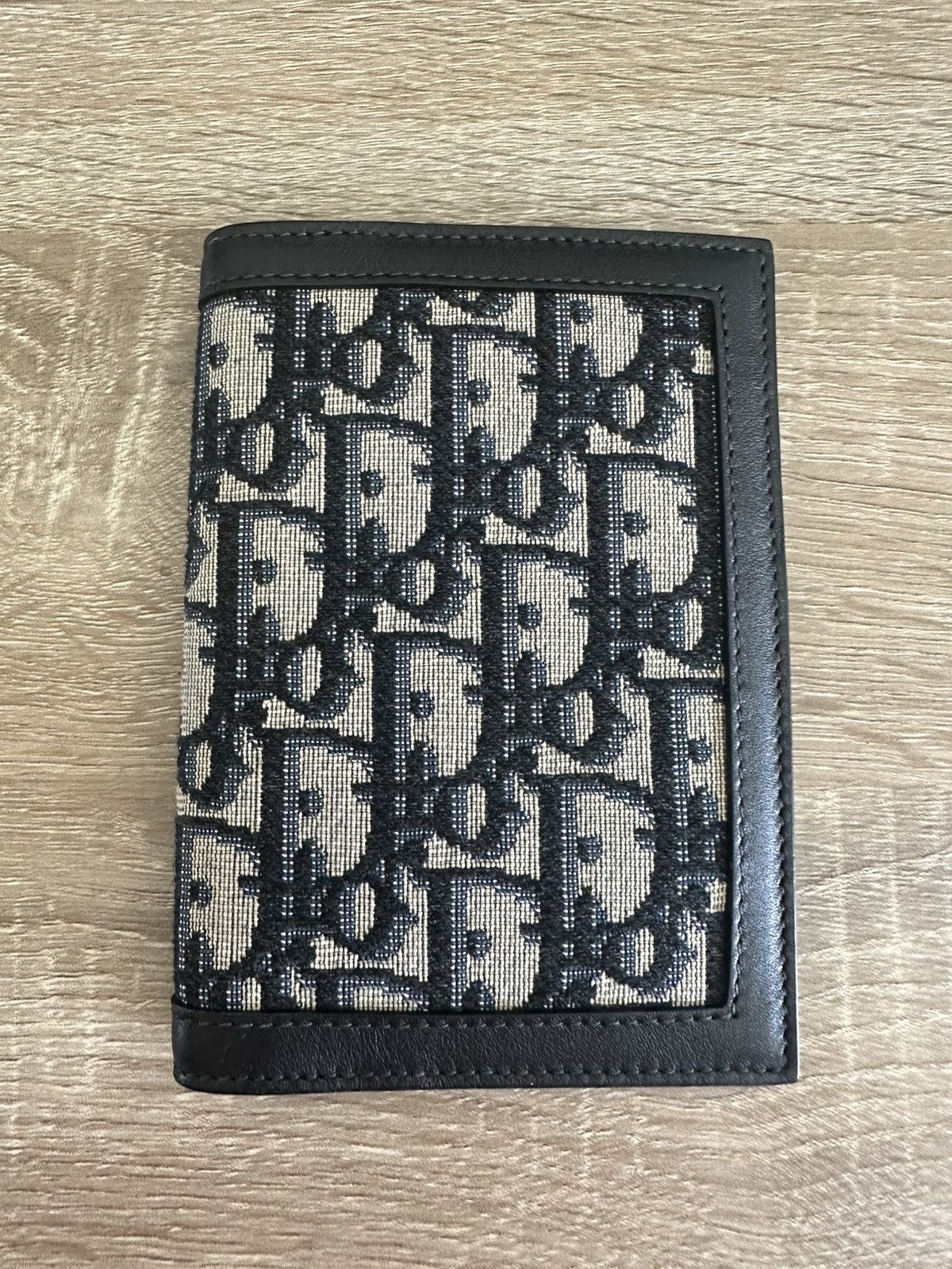 image of Dior Oblique Passport Wallet in Blue, Men's
