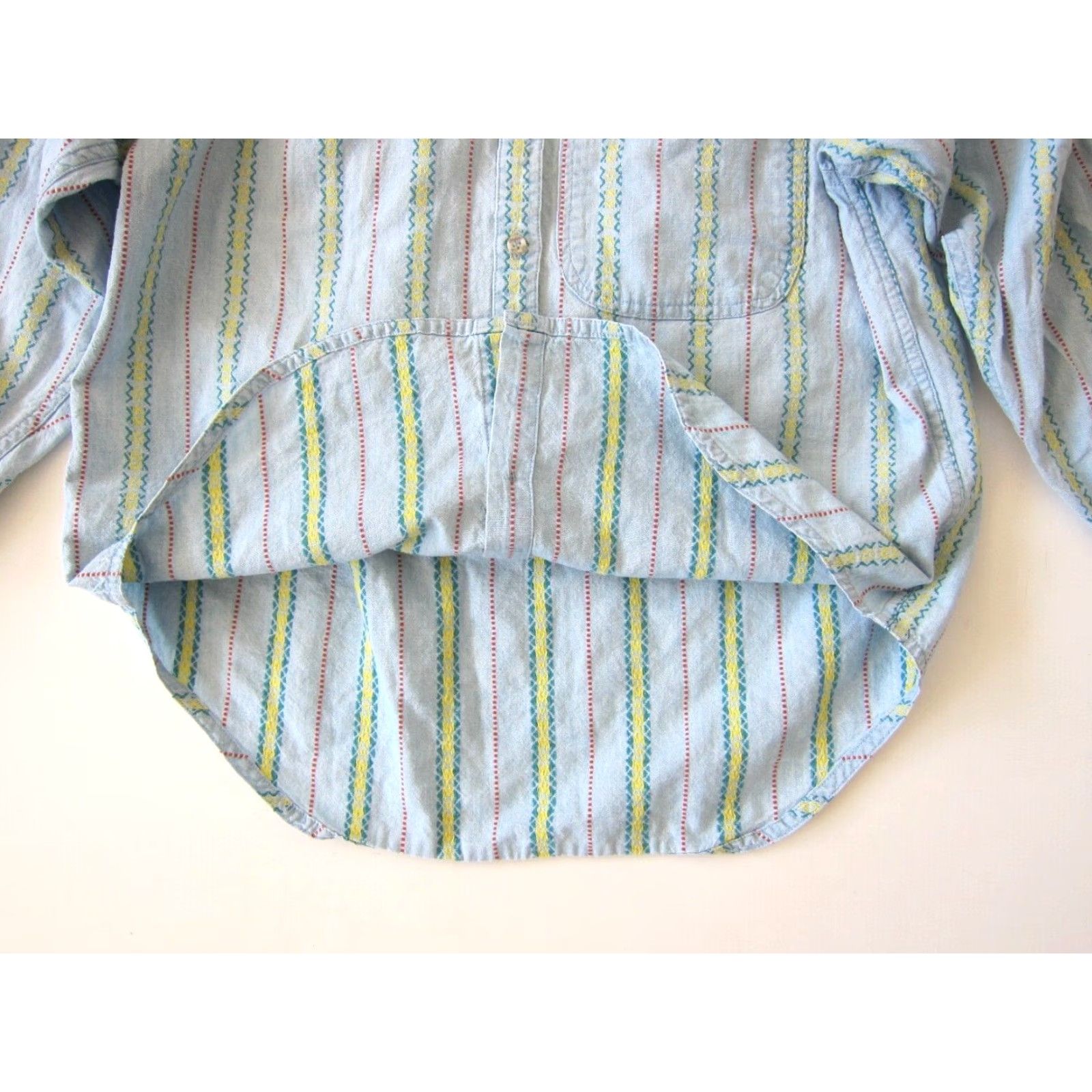 Liz Claiborne VINTAGE Liz Claiborne Wear Cotton Blue Stripe Button-Down Long Sleeve Shirt PS Size S / US 4 / IT 40 - 7 Thumbnail