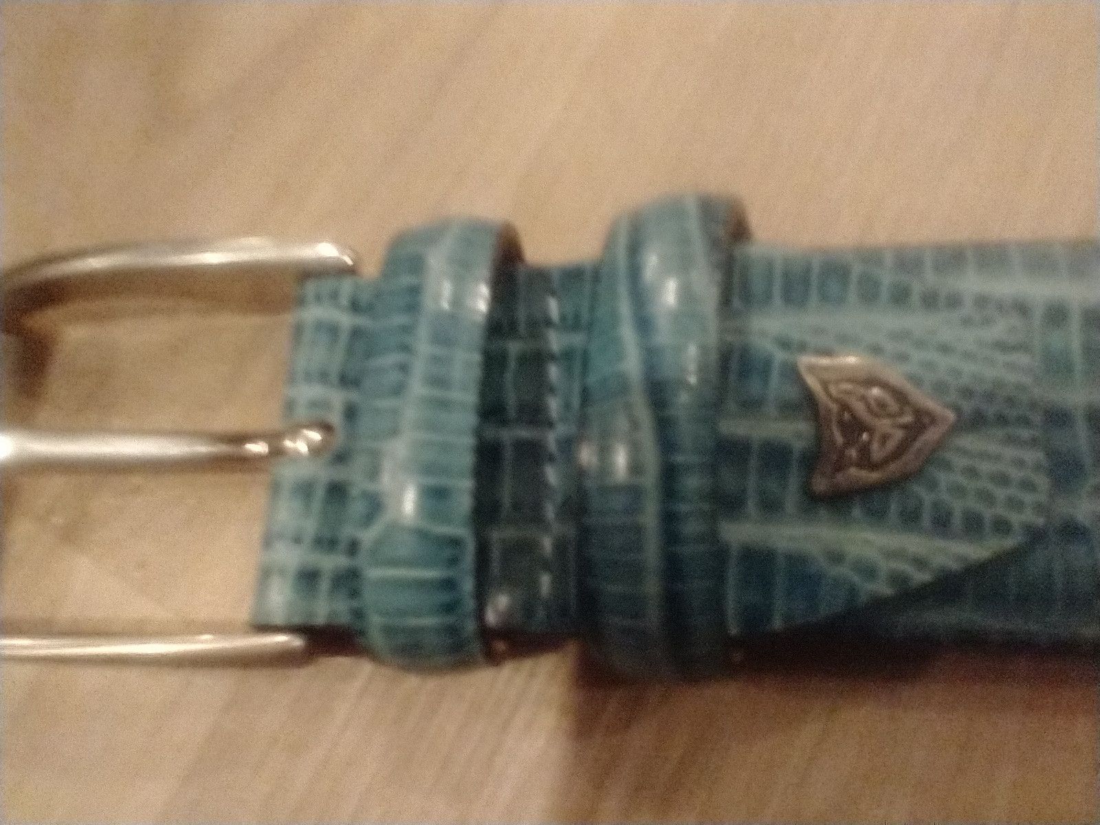 Paolo Gucci Very hard to find leather men's belt blue black snakeskin Size 40 - 5 Thumbnail