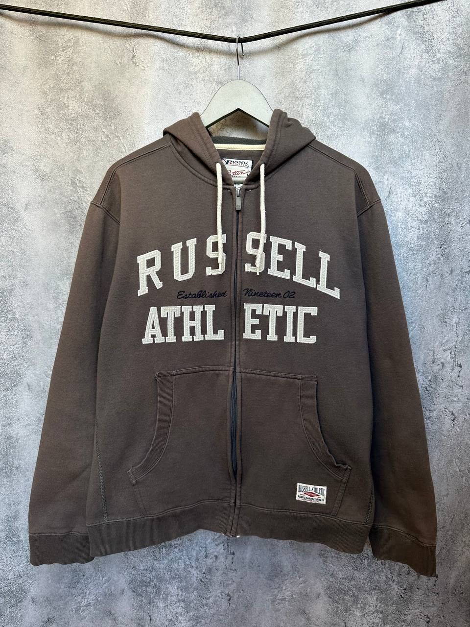 Russell Athletic Russell Athletic Full Zip Hoodie Vintage Sunfaded Brown Rich Size US XXL / EU 58 / 5 - 2 Thumbnail